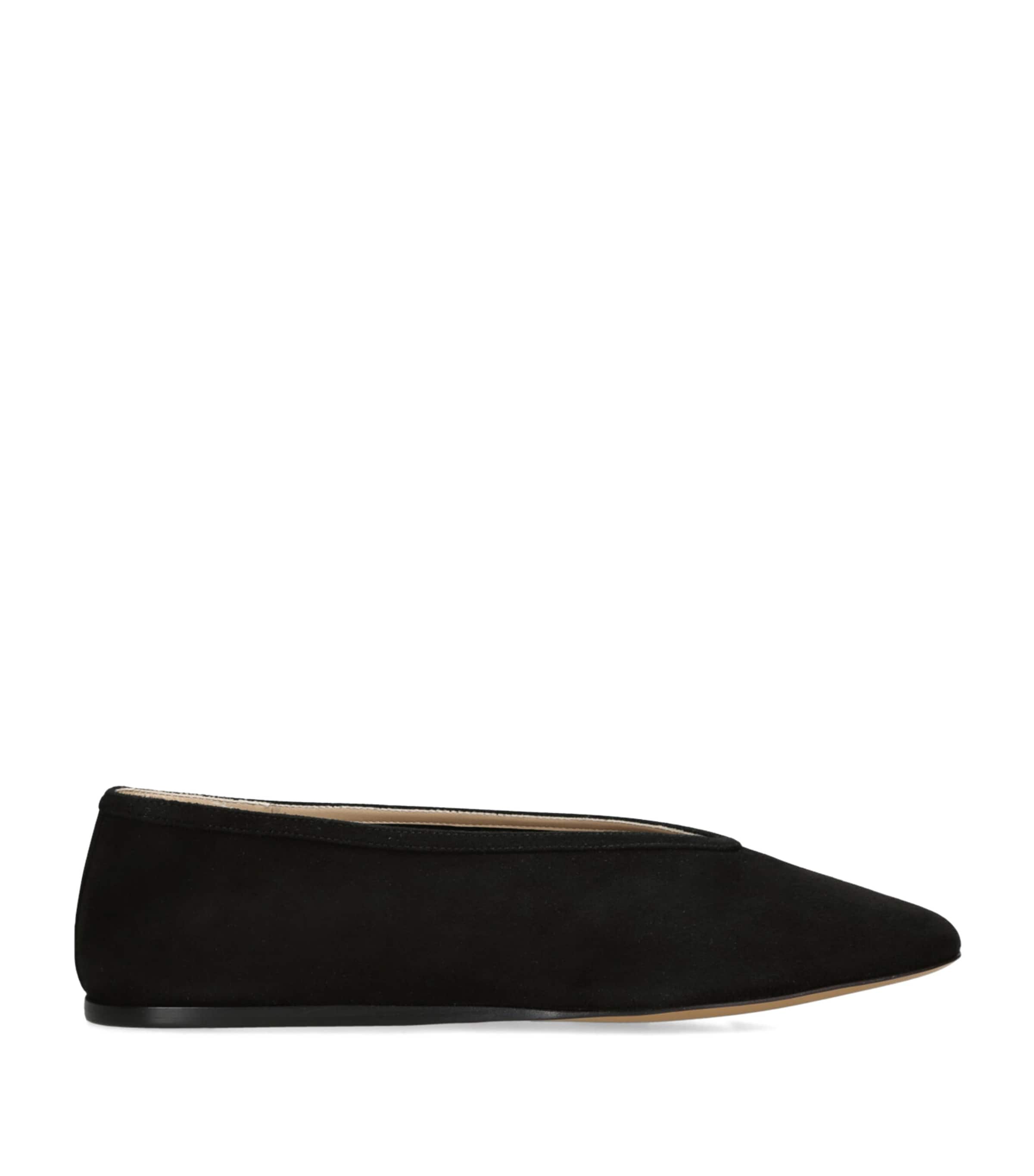 Le Monde Beryl Luna Suede Ballet Flats In Black