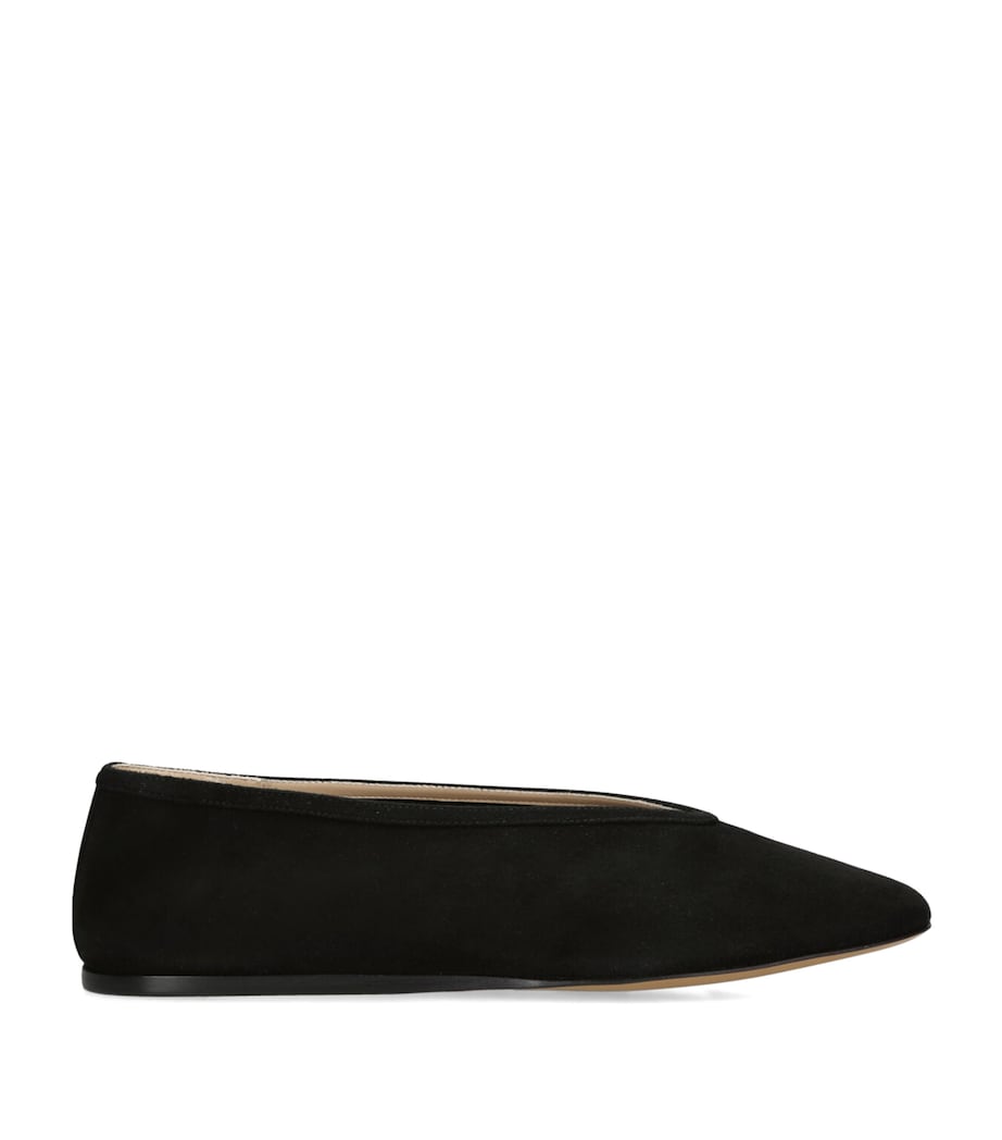 Suede Luna Ballet Flats BLACK Image 1