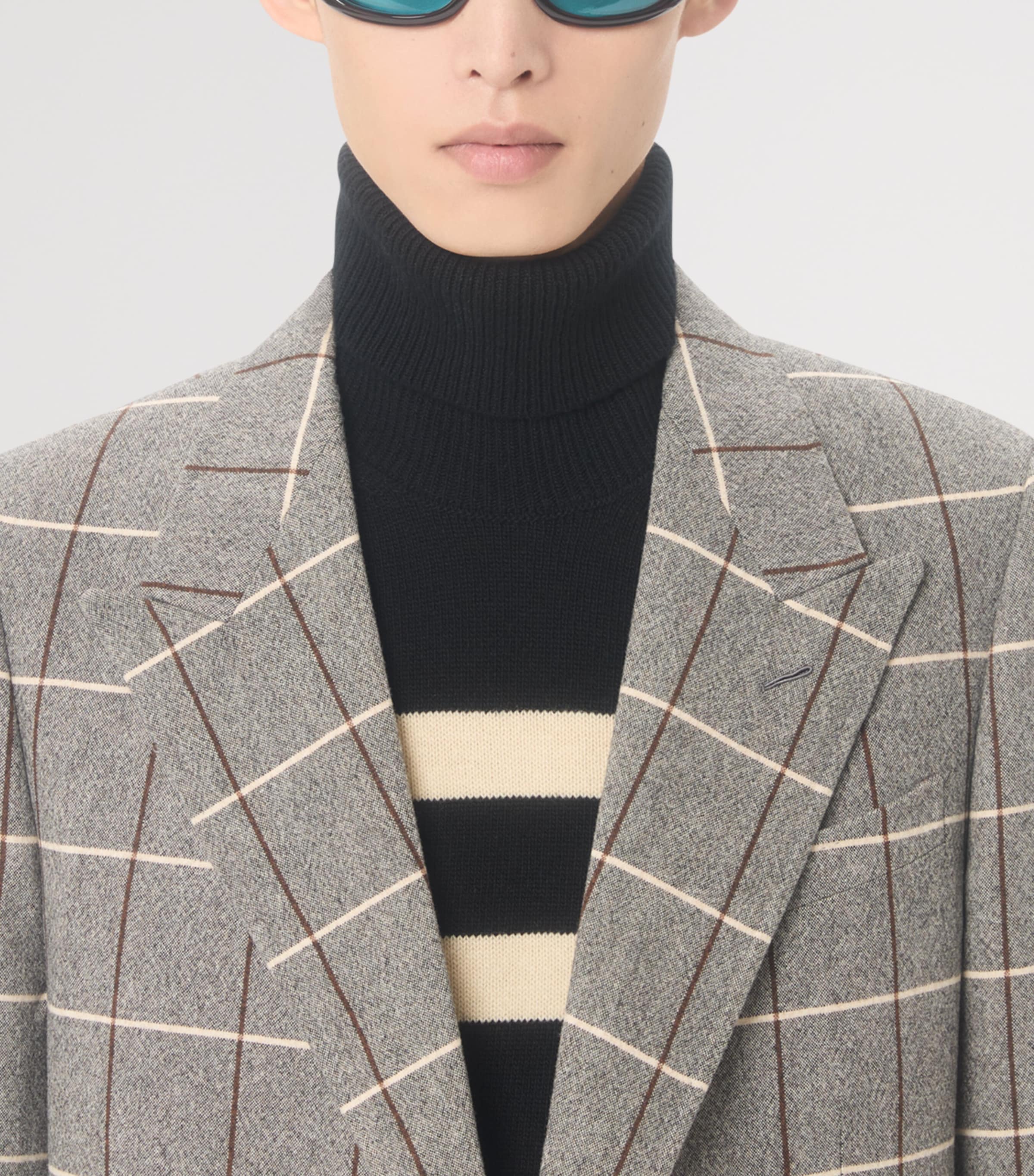 Virgin Wool Stripe Rollneck Sweater 9RA Image 6