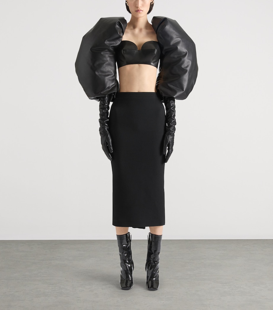 Leather Bra Top BLACK Image 3