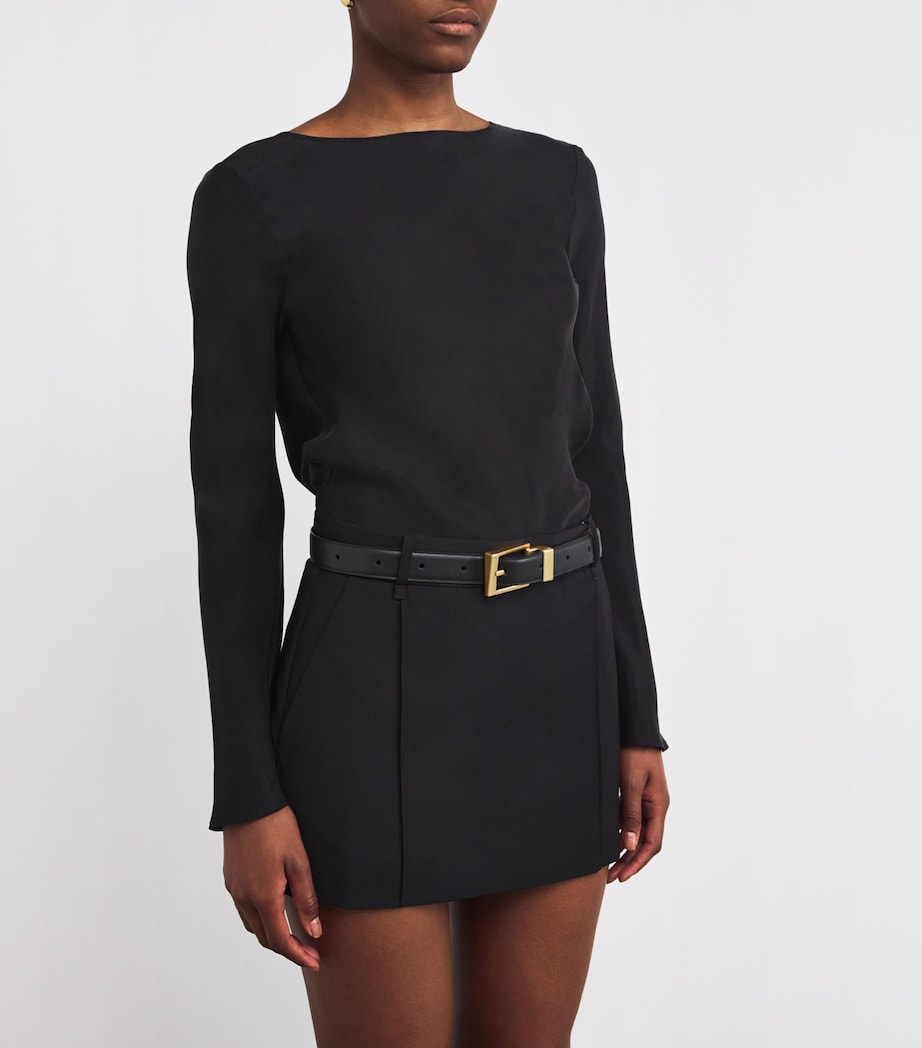 Leather Lloyd Belt BLACK/GOLD Image 3