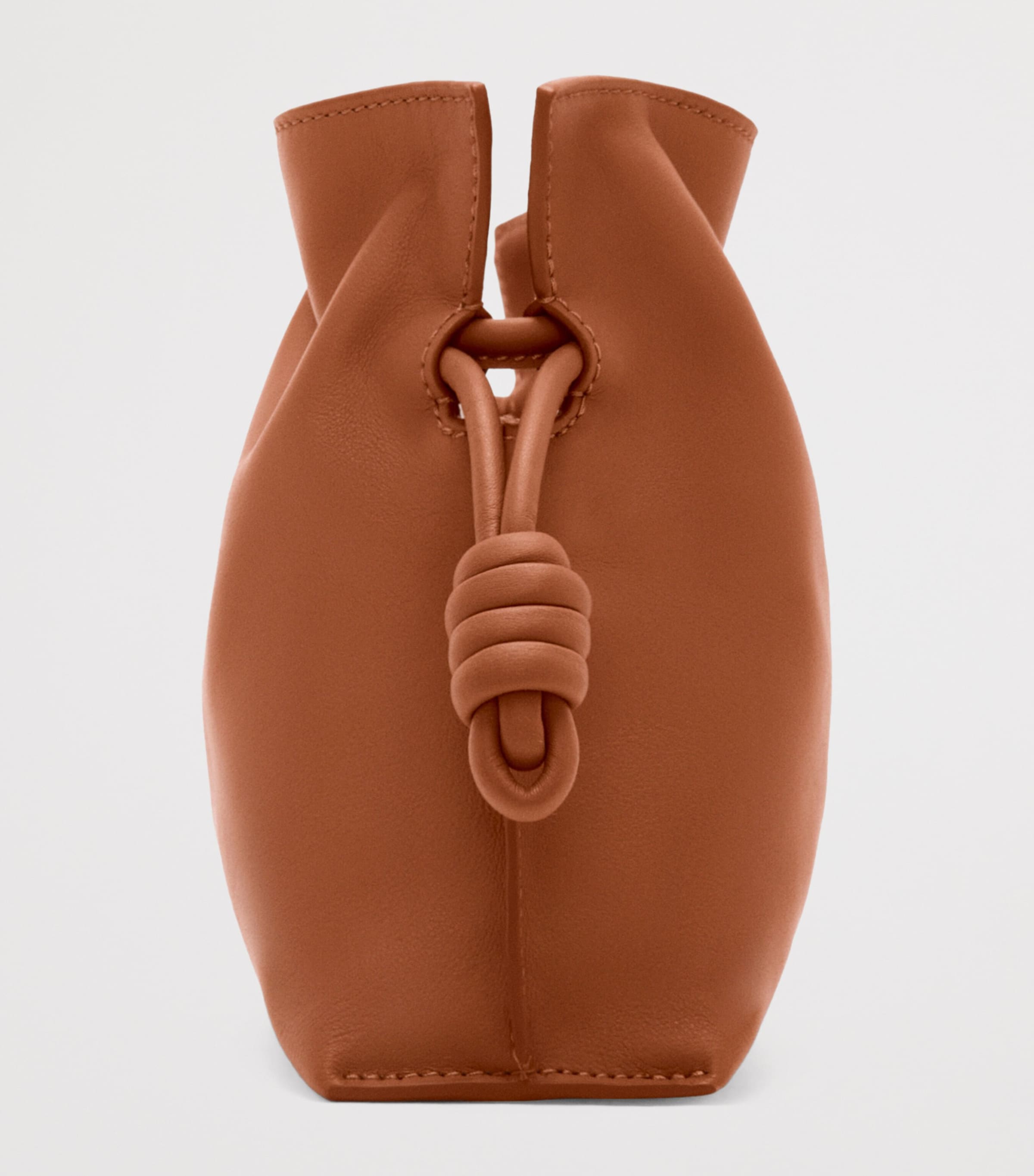 Mini Leather Flamenco Clutch Shoulder Bag SQUIRREL Image 3