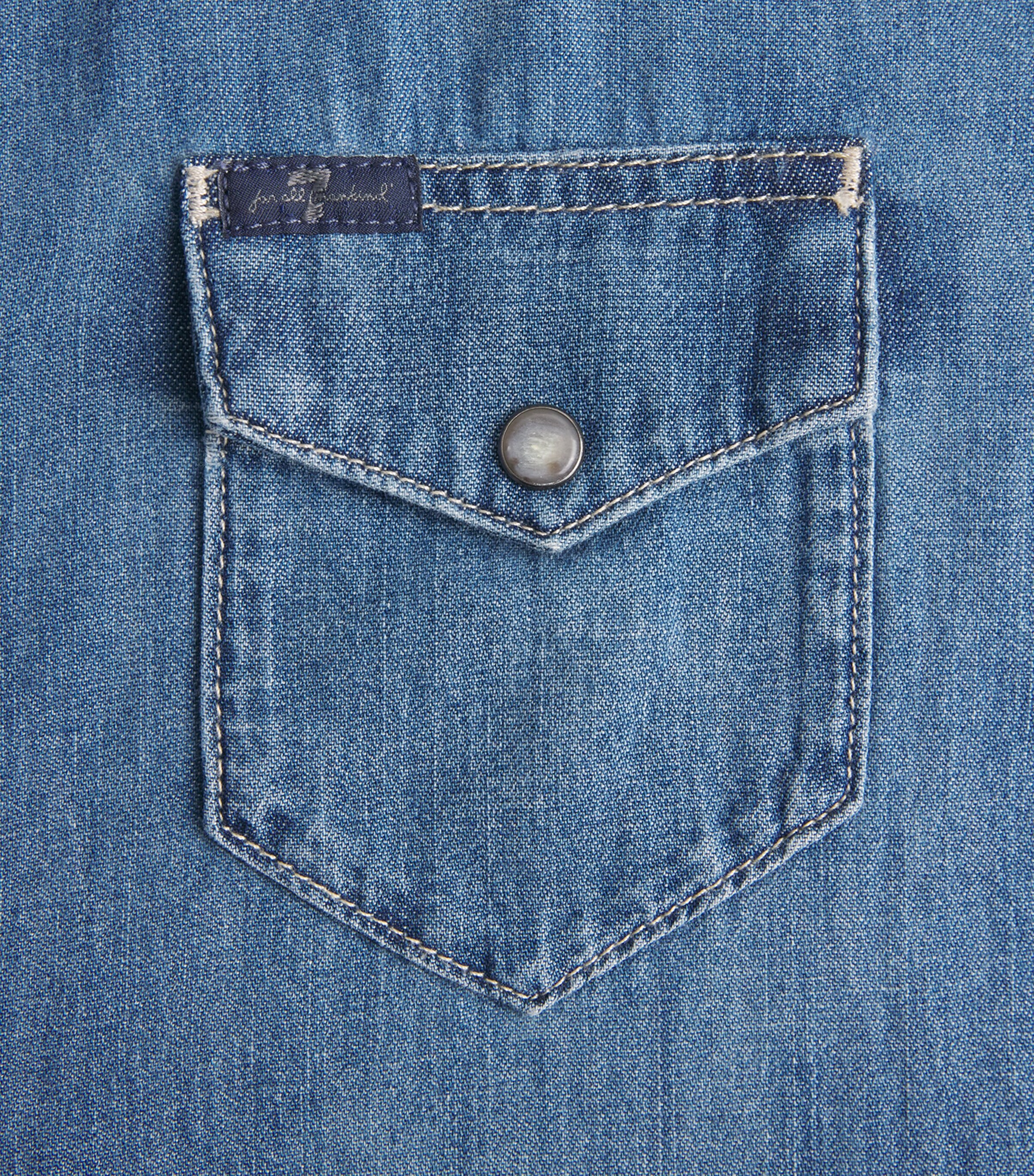 7 For All Mankind Mens Denim Shirt Border Image 6