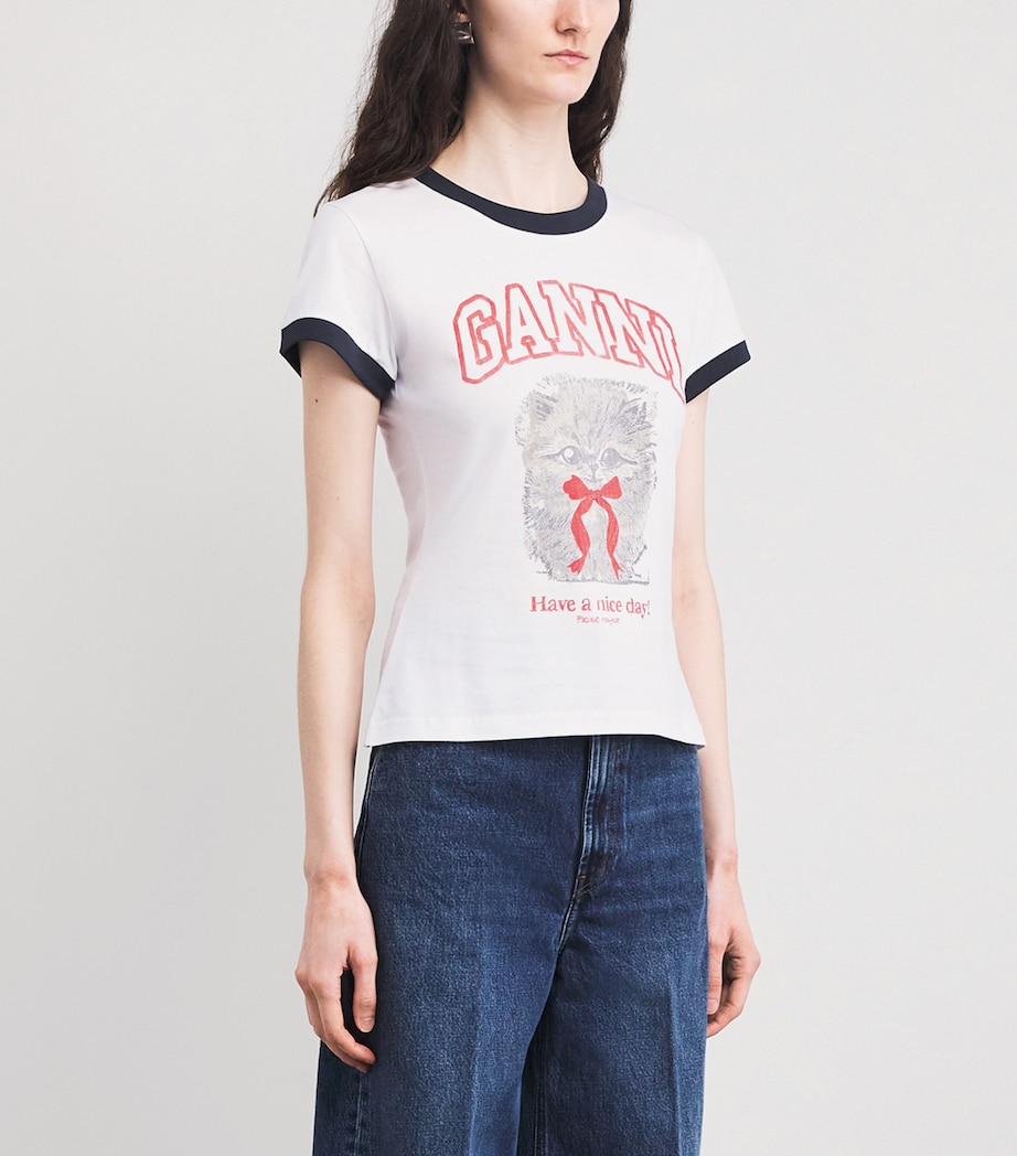 Organic Cotton Margot Kitty T-Shirt 151 BRIGHT WHITE Image 3