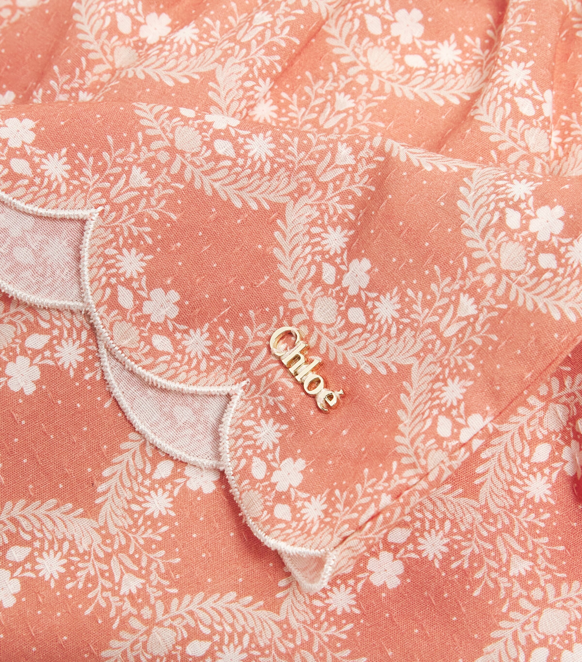 Chloé Kids Cotton Floral Blouse (4-14 Years) Coral Image 3