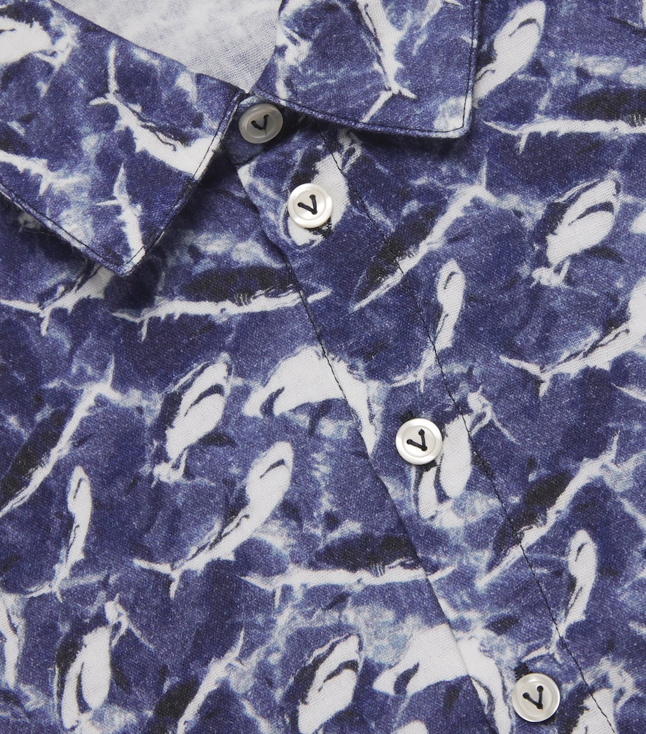 Shark Print Shirt (2-12 Years) 390 BLEU MARINE Image 4