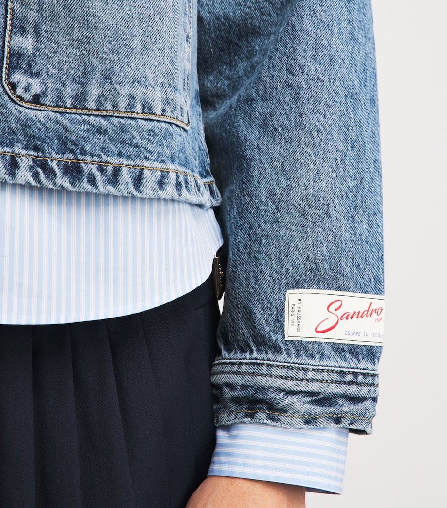 Round-Neck Denim Jacket BLUE JEAN Image 3