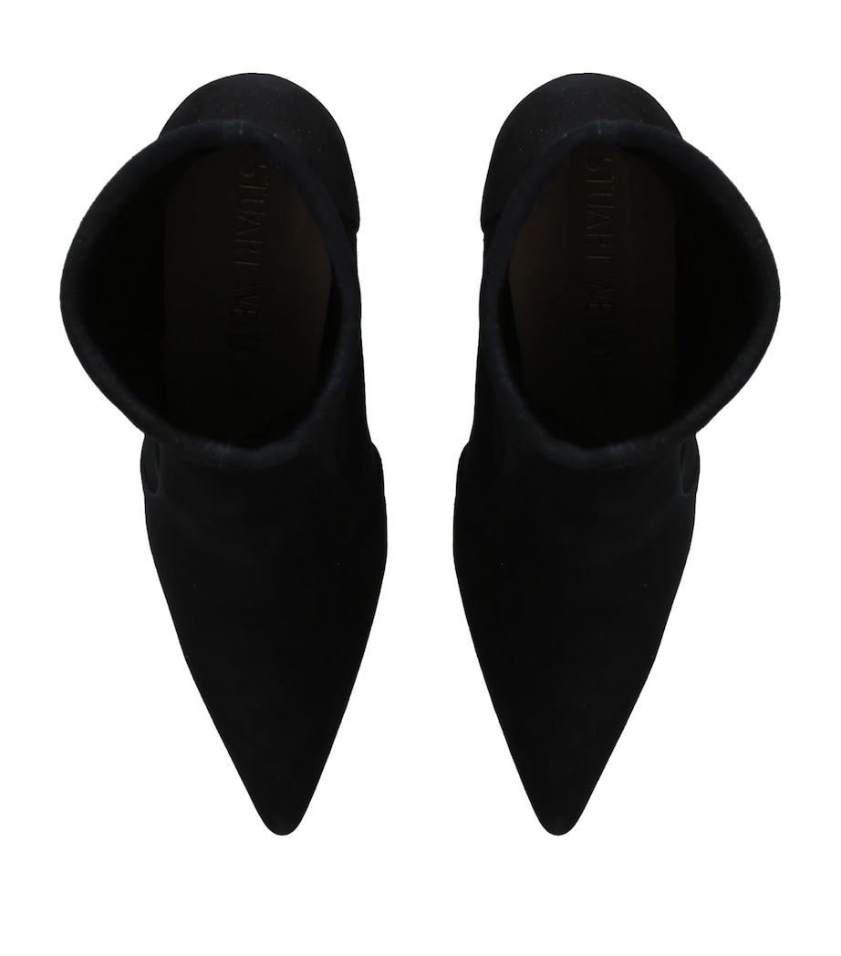 Suede Stretch Ankle Boots 85 BLACK Image 4