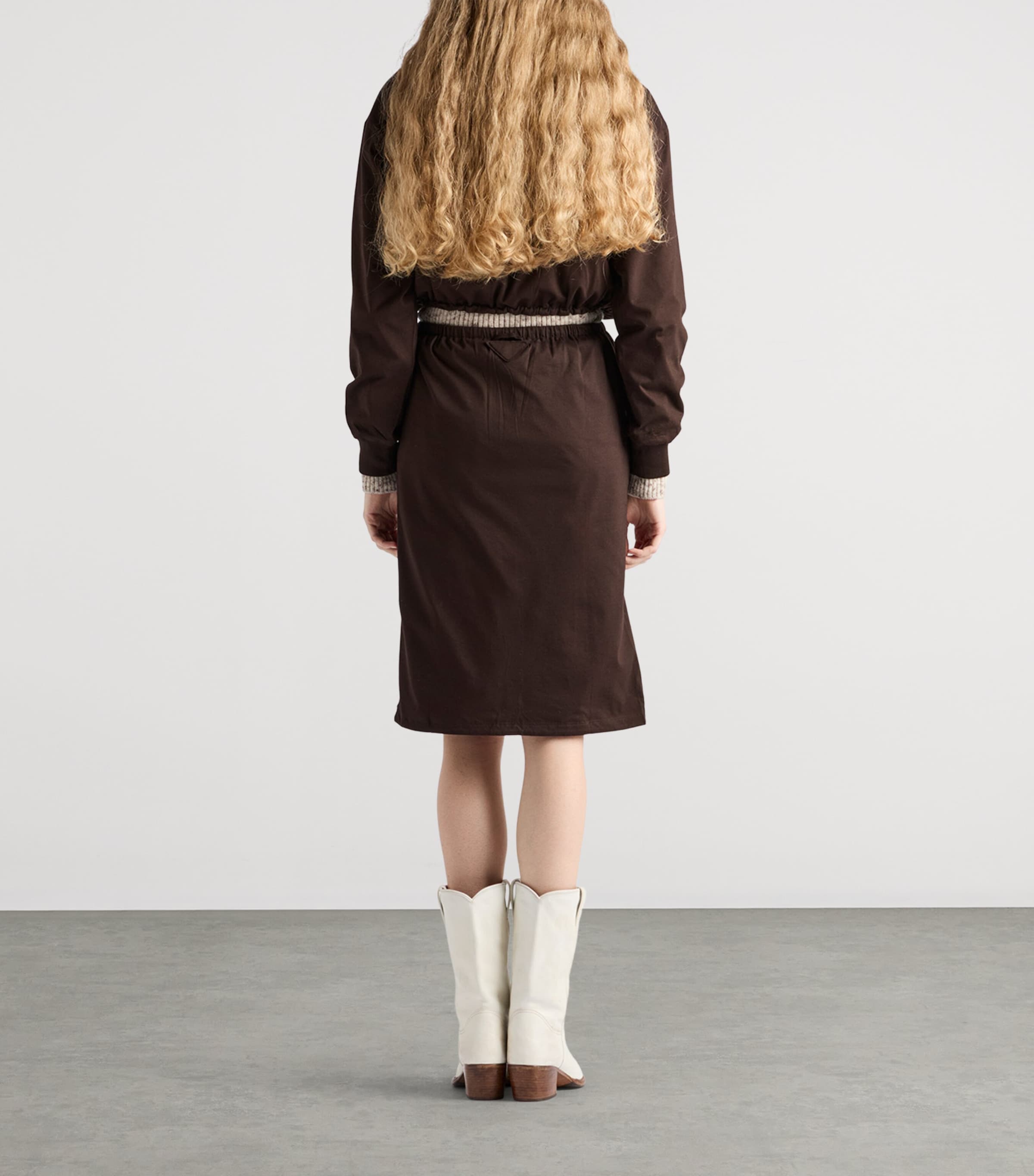 Cotton and Re-Nylon Reversible Midi Skirt F0192 Image 5