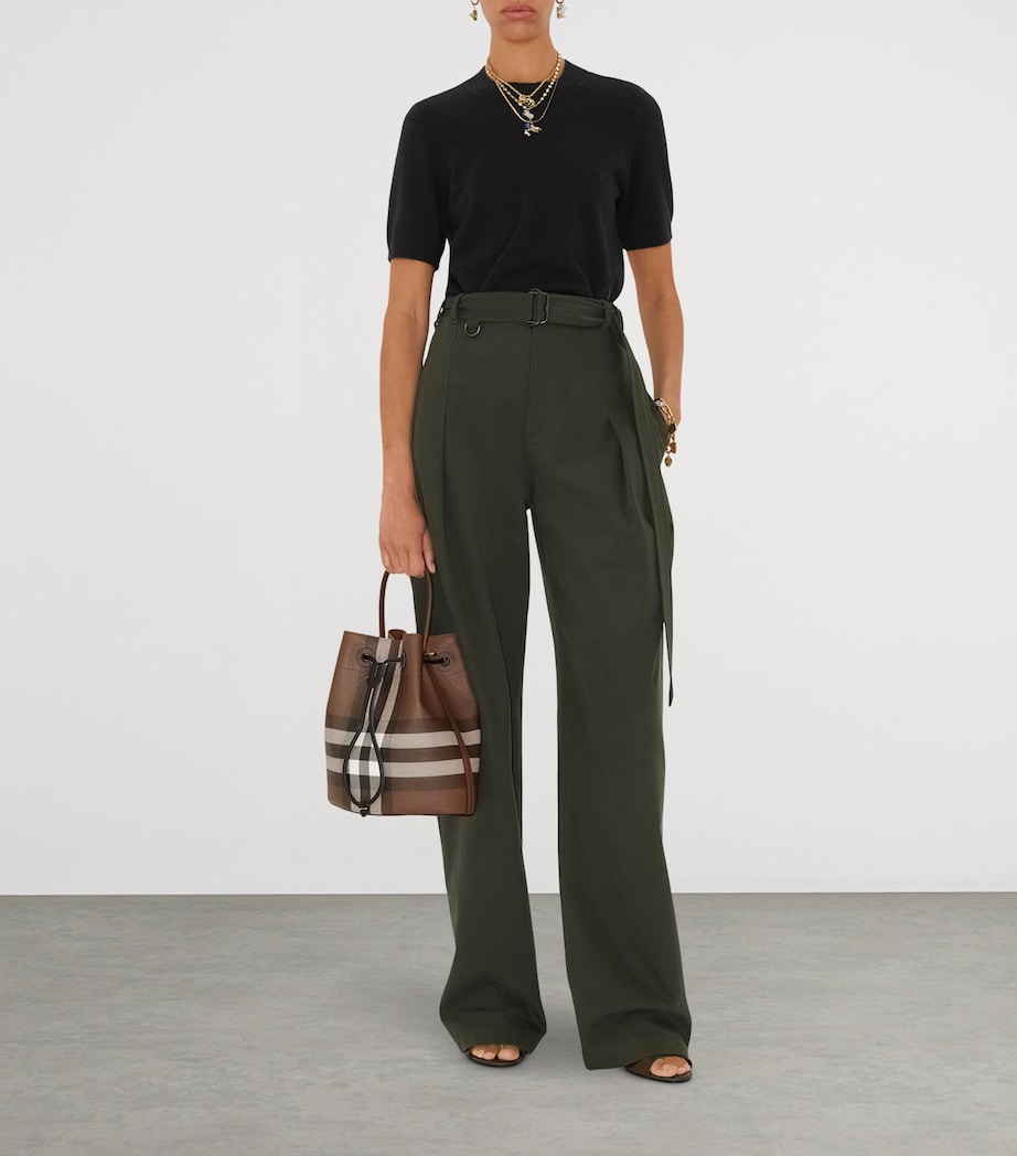 Small Check Bucket Bag DARK BIRCH BROWN Image 2