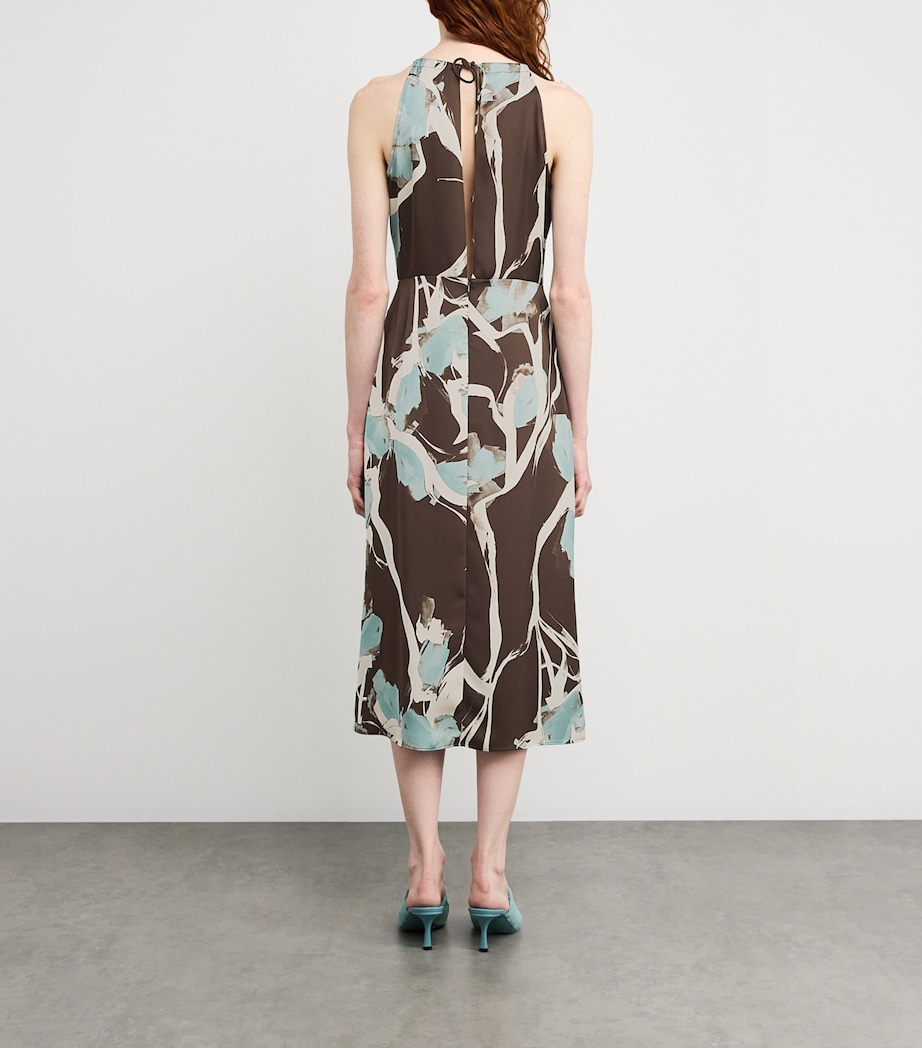 Satin Print Midi Dress COCOA Image 3