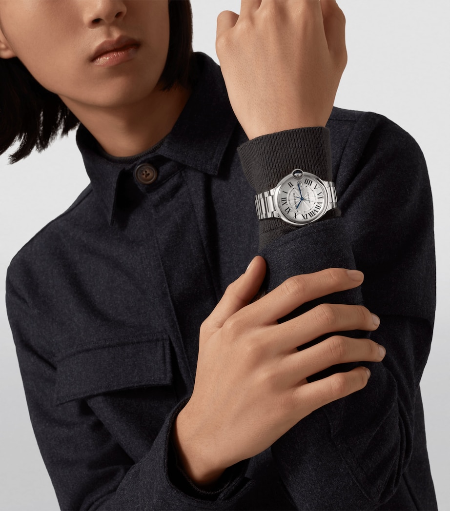 Stainless Steel Ballon Bleu de Cartier Watch 40mm BLACK Image 3