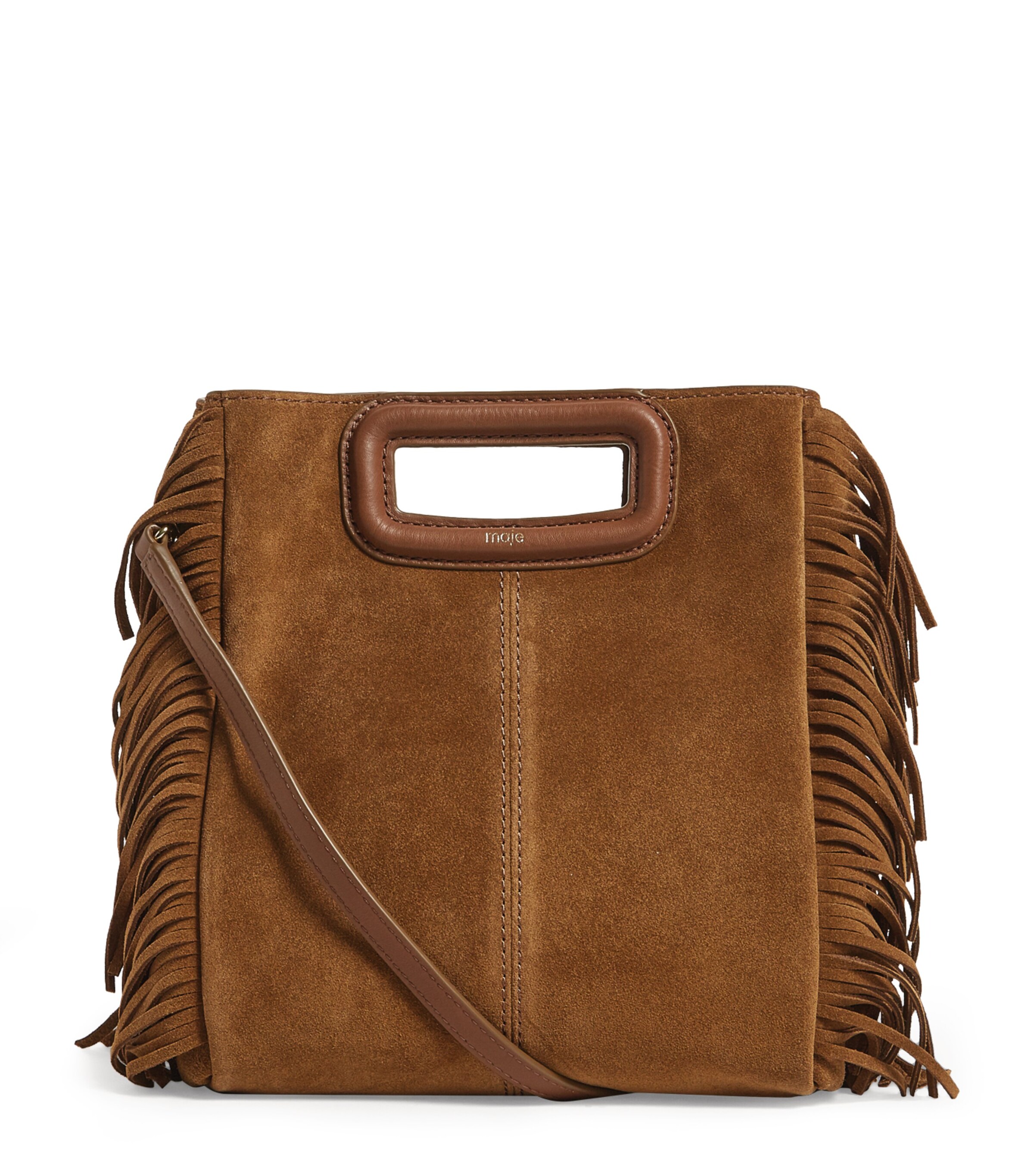 Suede M Top-Handle Bag CAMEL Image 2