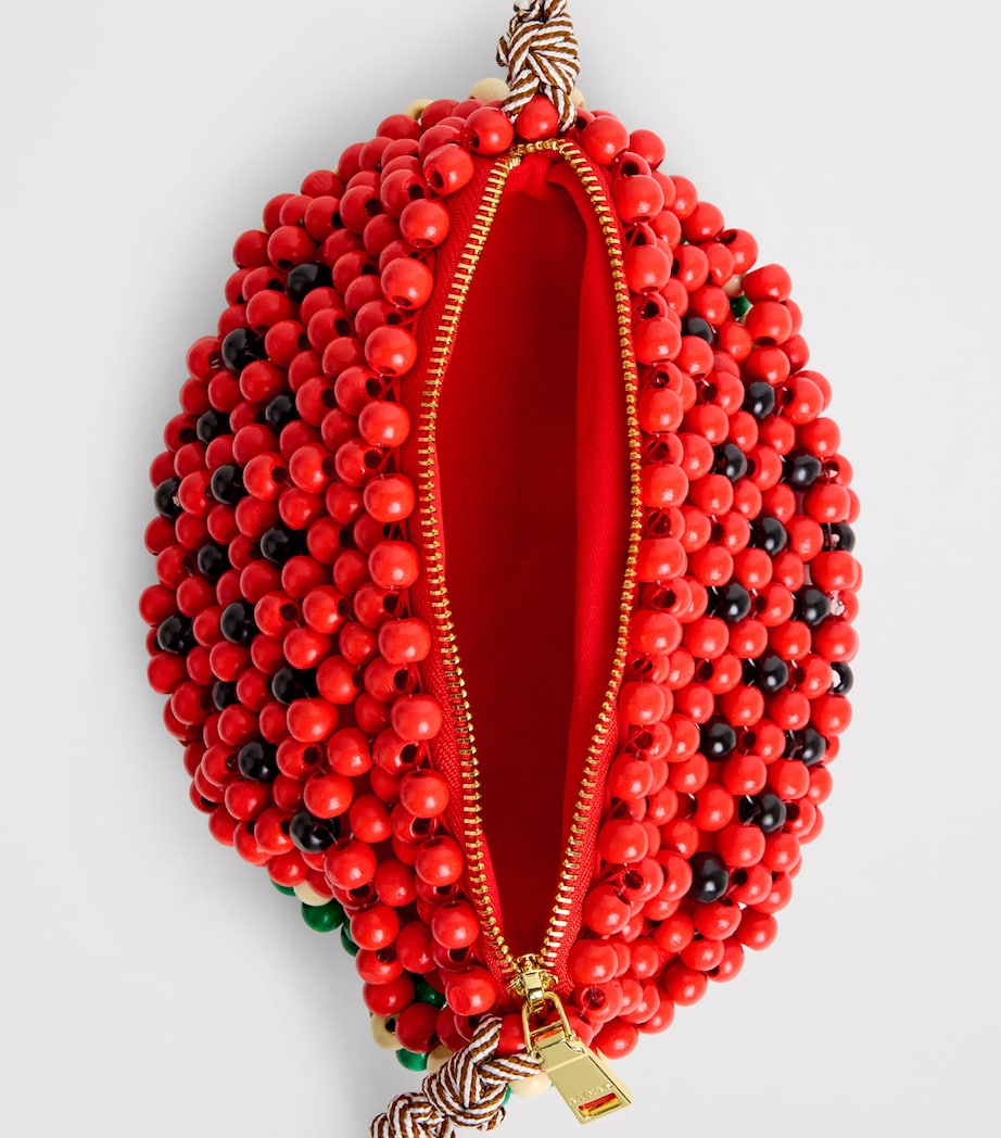 ALEMAIS Mini Beaded Watermelon Shoulder Bag Coral Image 5