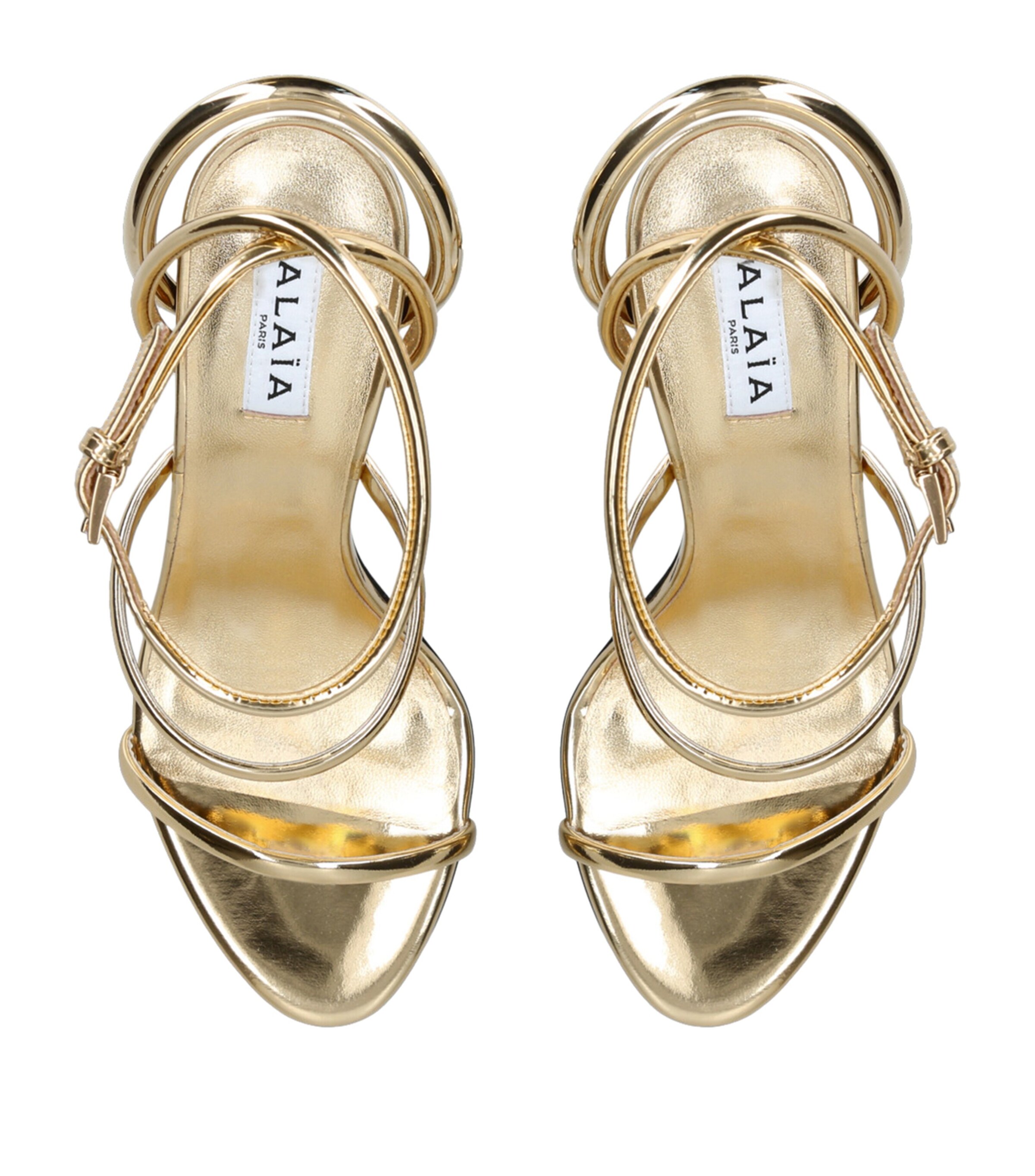 Alaïa Leather Heeled Sandals 90 Gold Image 6