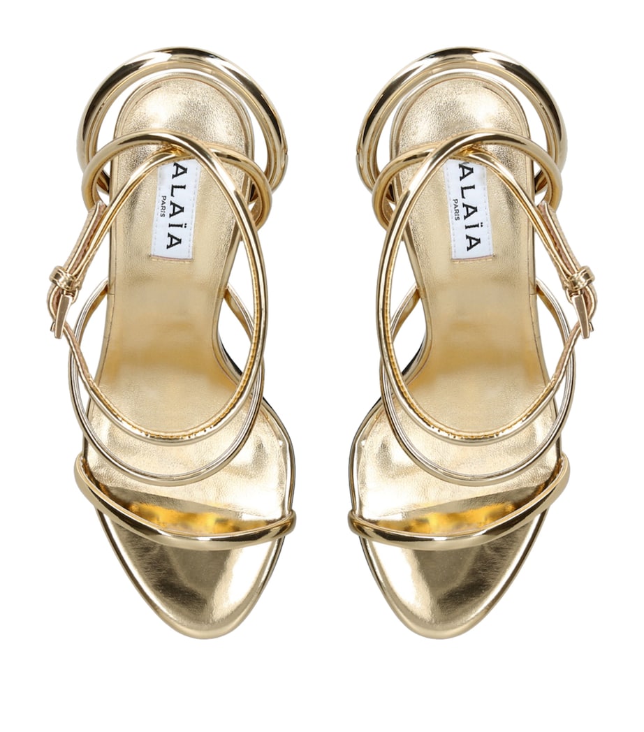 Leather Heeled Sandals 90 GOLD Image 6