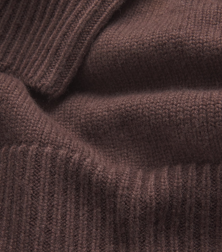 Wool-Cashmere Elson Scarf Sweater CHOCOLATE Image 5