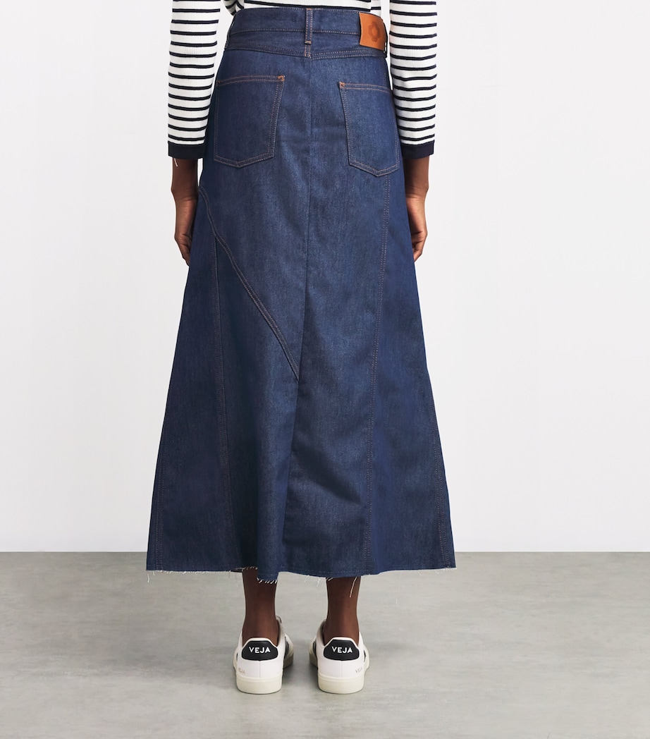 Denim Midi Skirt NAVY Image 4