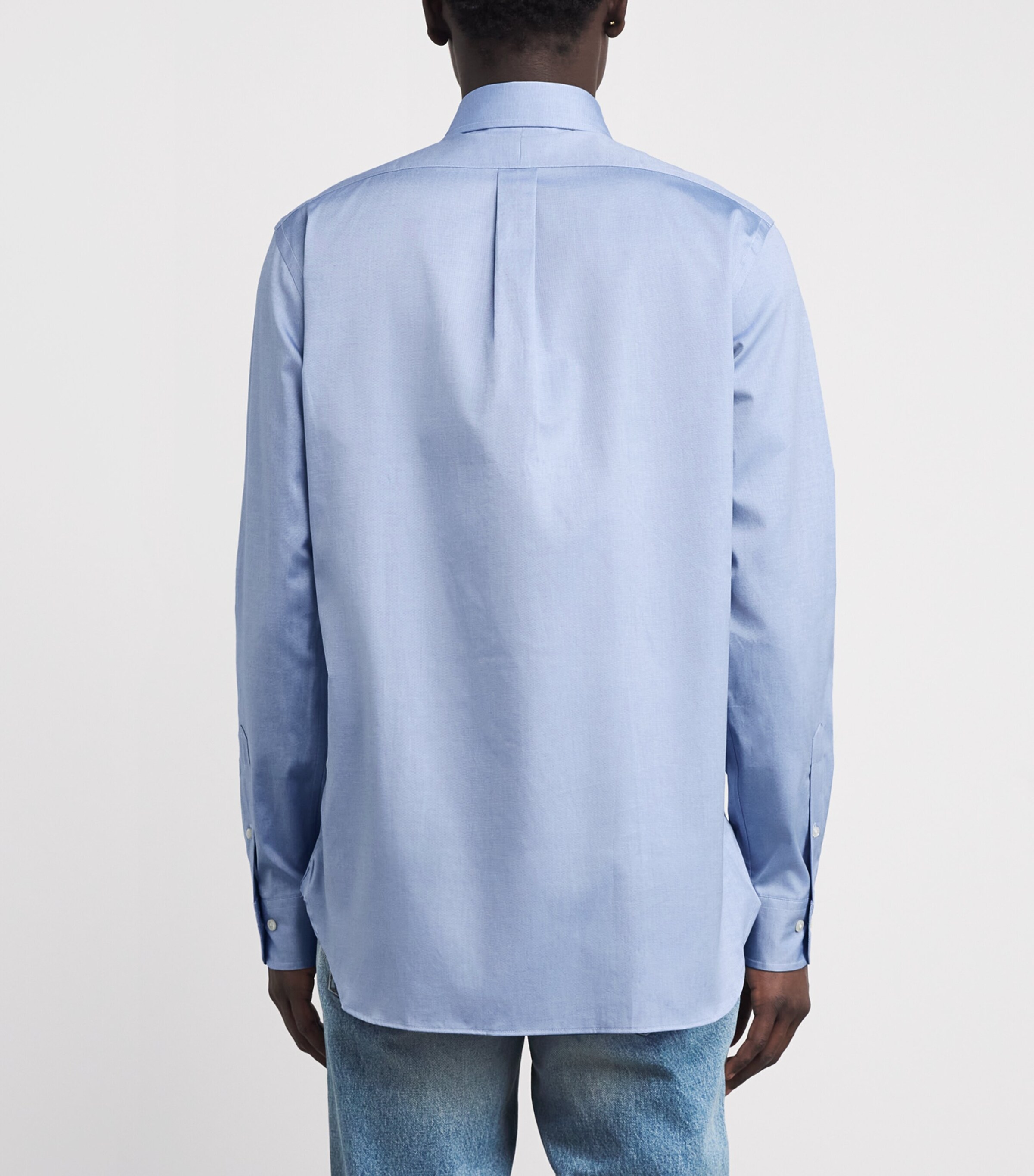 Polo Ralph Lauren Mens Cotton Poplin Slim Oxford Shirt Blue Image 4