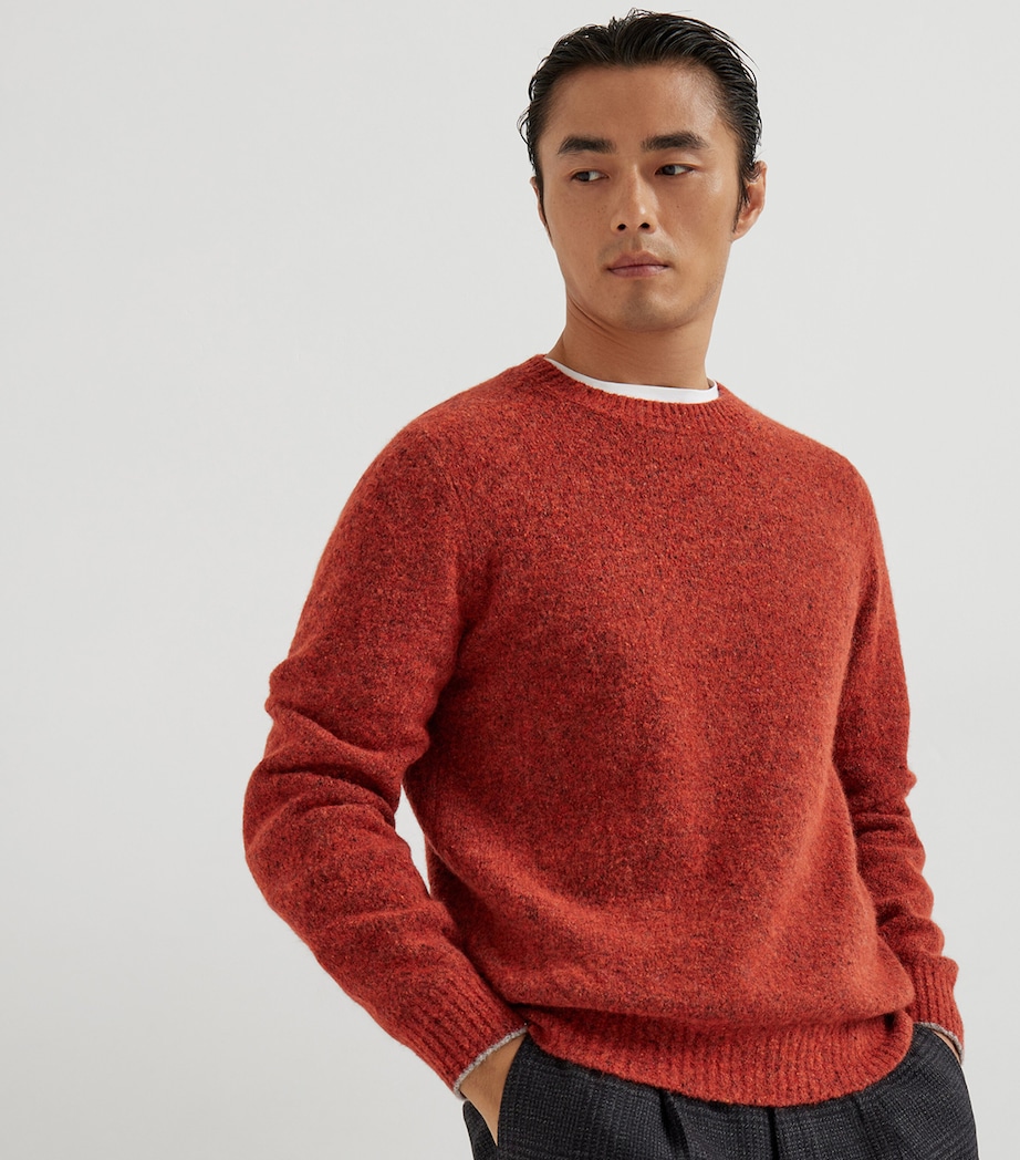 Alpaca-Wool-Silk Flecked Sweatshirt CXH35 Image 2