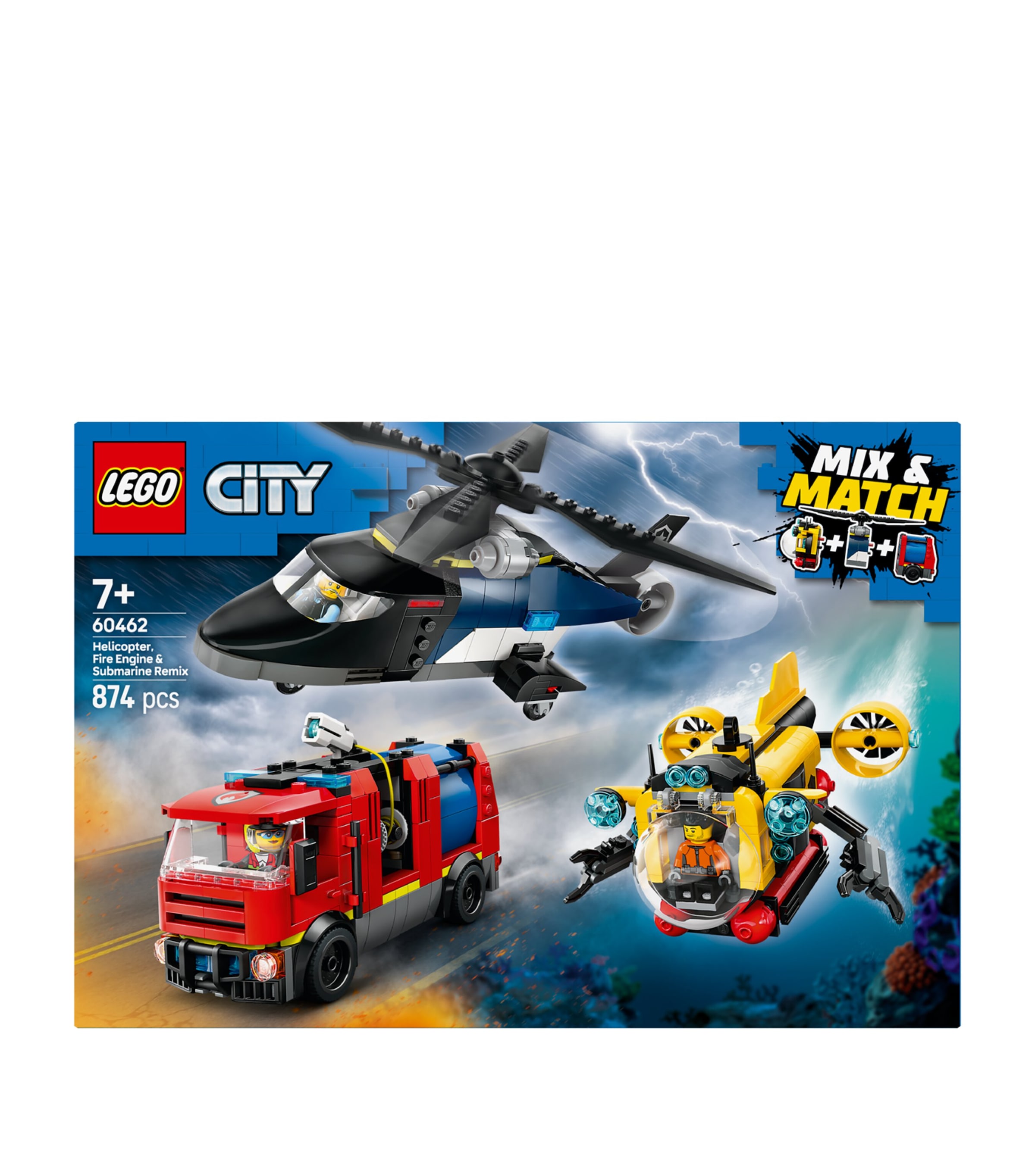Lego City Helicopter, Fire Truck & Submarine Remix 60462 Image 4