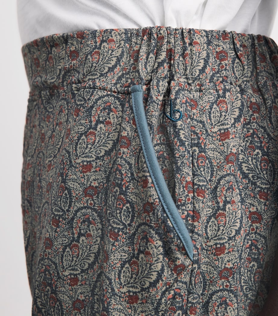 Homebody Mens Stretch-Modal Paisley Pyjama Shorts Neem Image 3