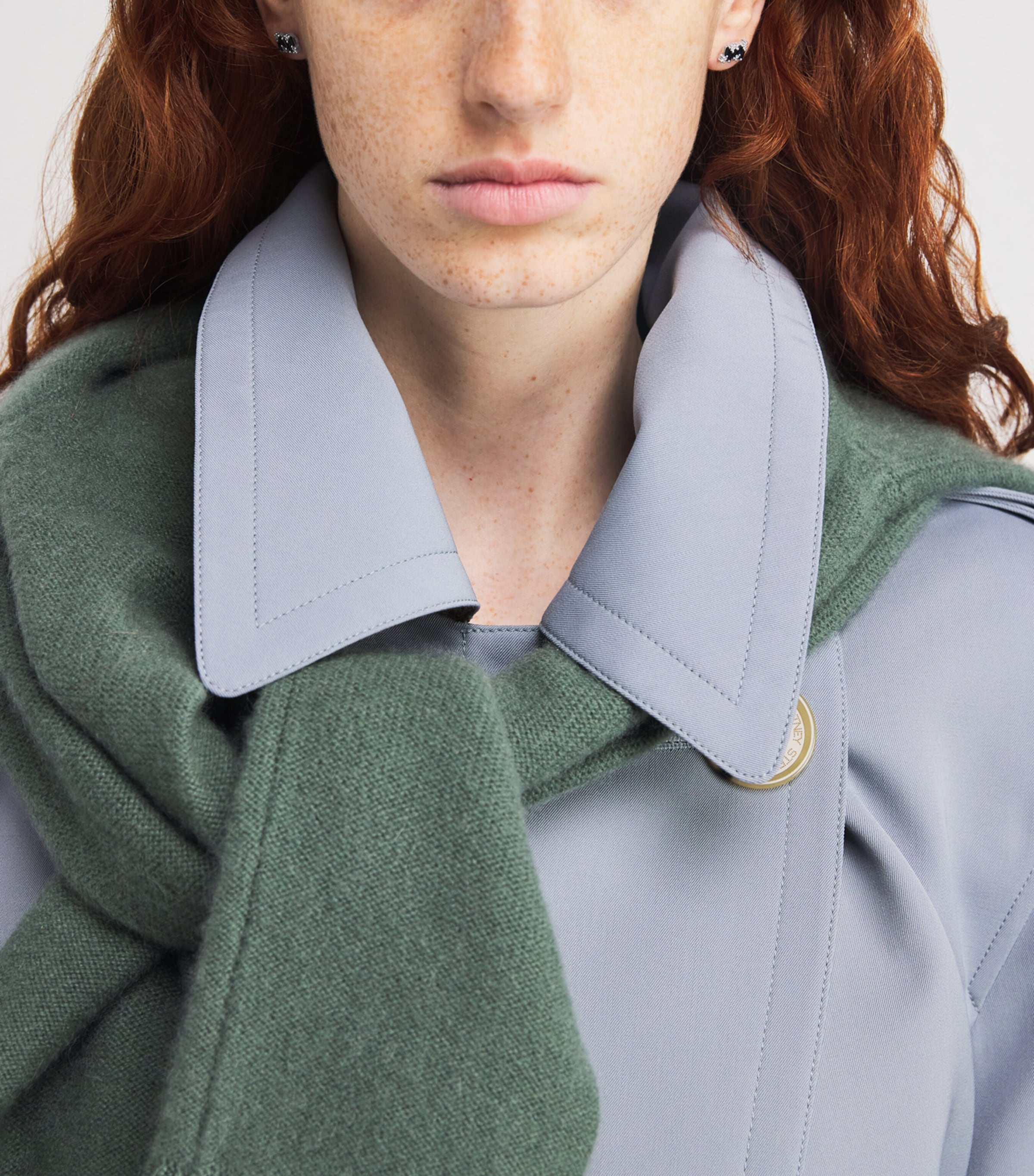 White Gold, Sapphire and Diamond Shimmer Stud Earrings 18K WG/WD Image 5