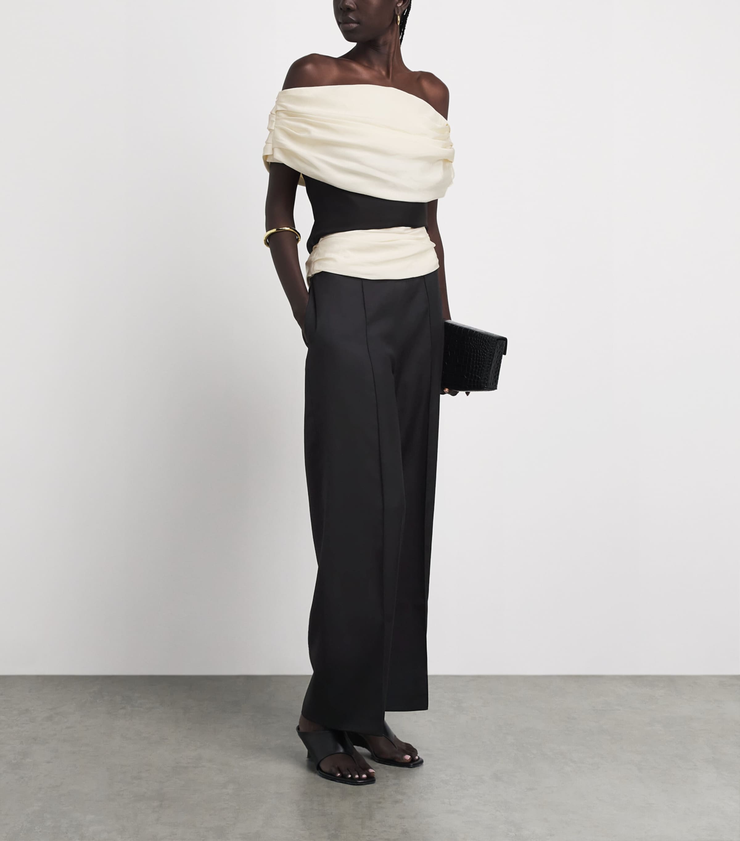 Voranida Womens Ruched-Detail Perrin Trousers Black Image 2