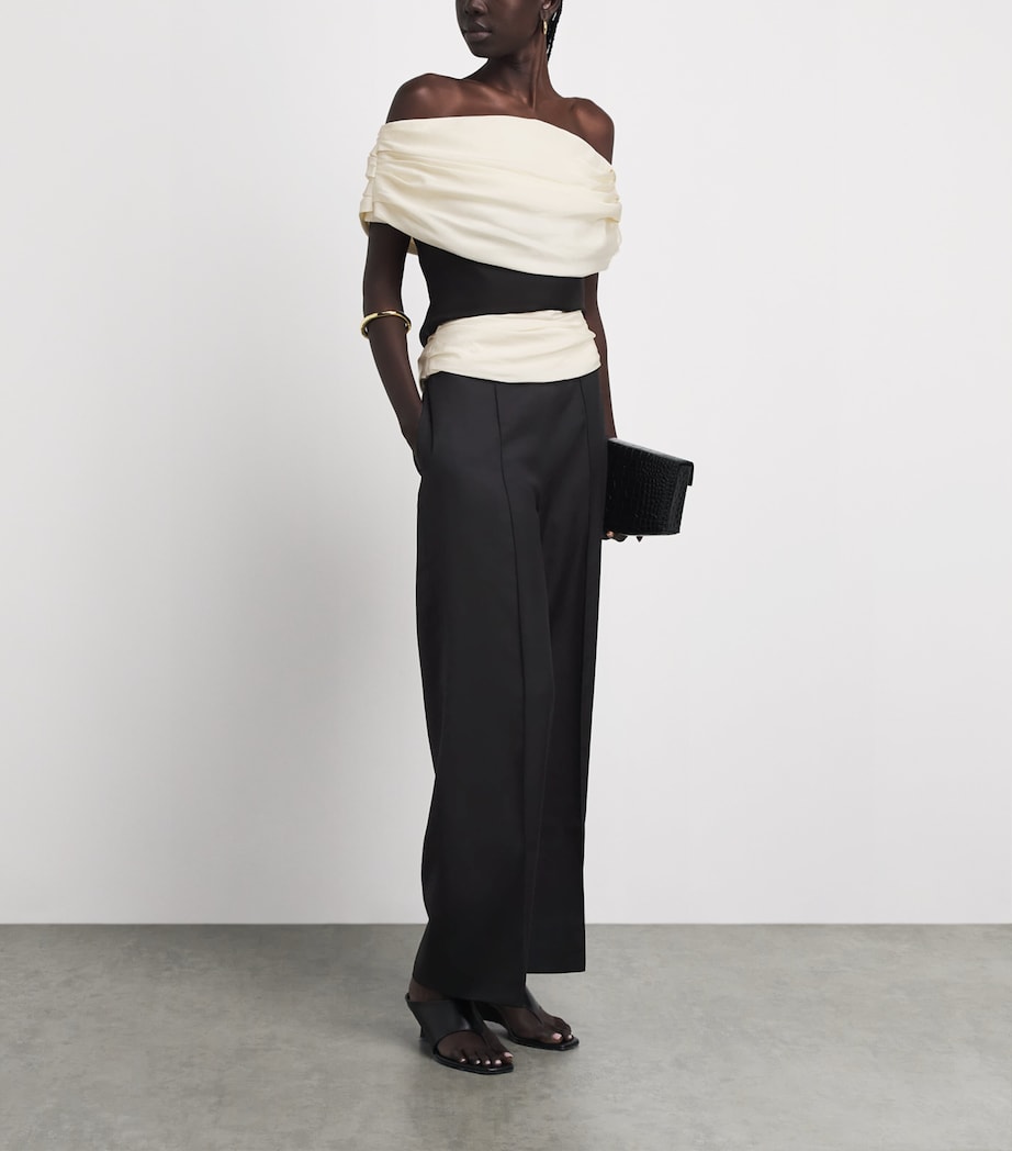 Voranida Womens Ruched-Detail Perrin Trousers Black Image 2