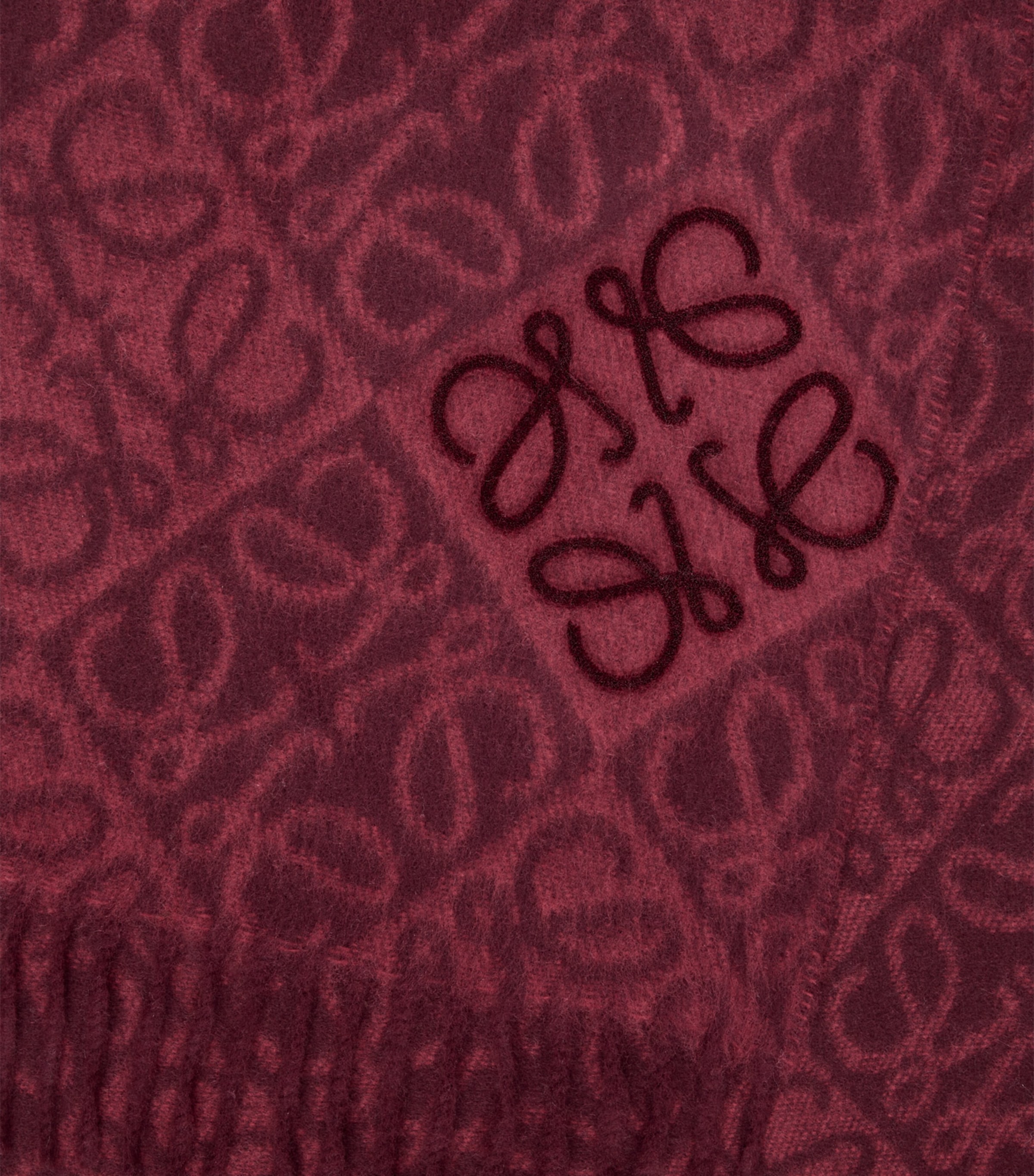 Wool-Cashmere Anagram Scarf DARK BURGUNDY Image 3