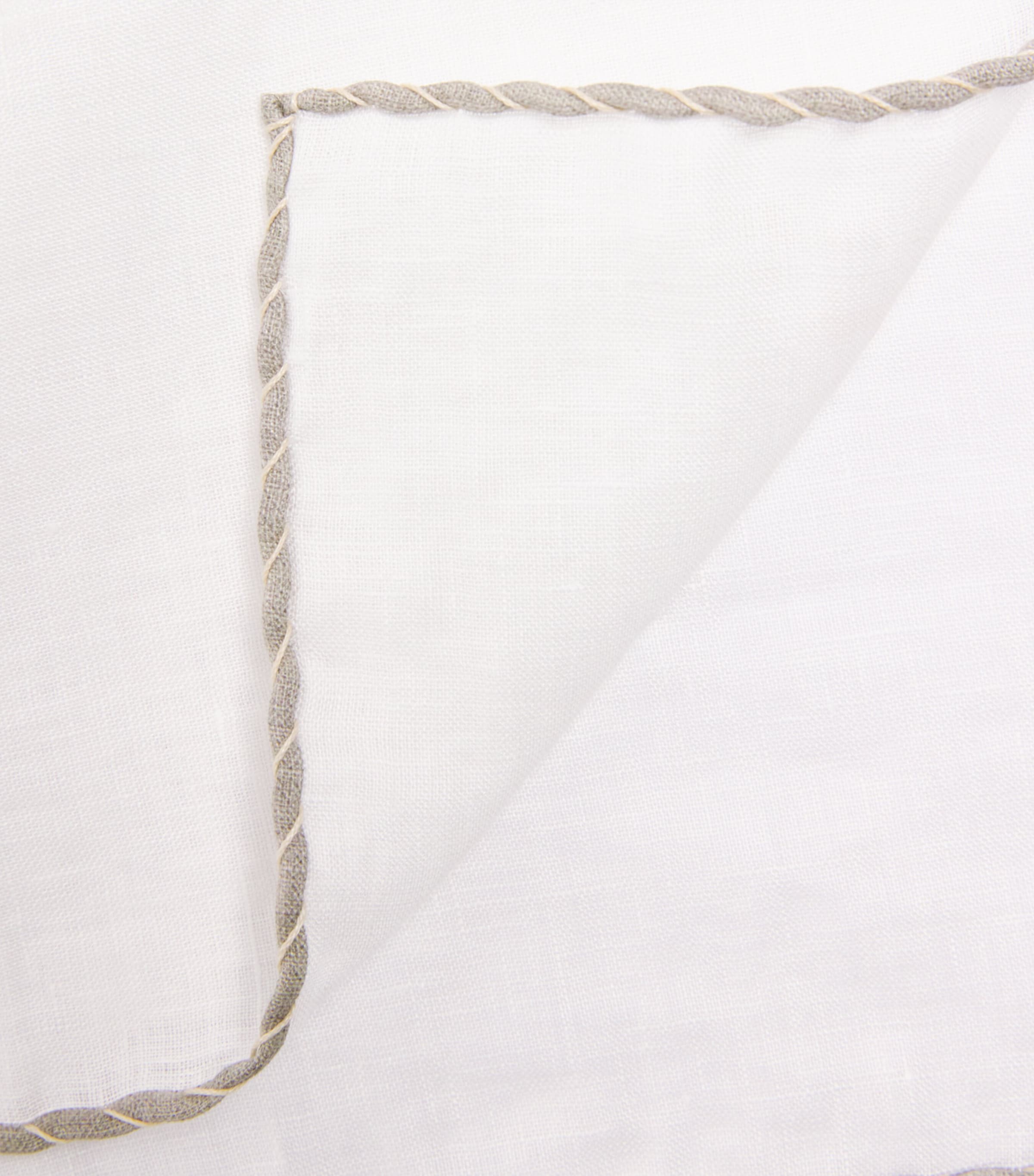 Eleventy Linen Pocket Square Avorio E Verde Image 3