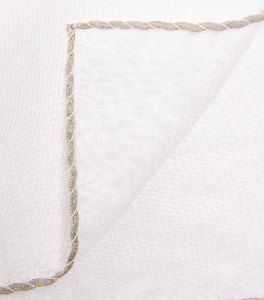 Eleventy Linen Pocket Square Avorio E Verde Image 3