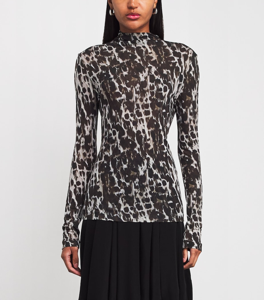 Leopard Print Plumage Top CHC PLUMGE PRNT D80 Image 3
