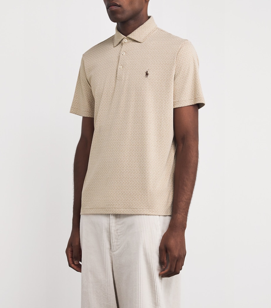Cotton Geometric Polo Pony Polo Shirt BROWN Image 3