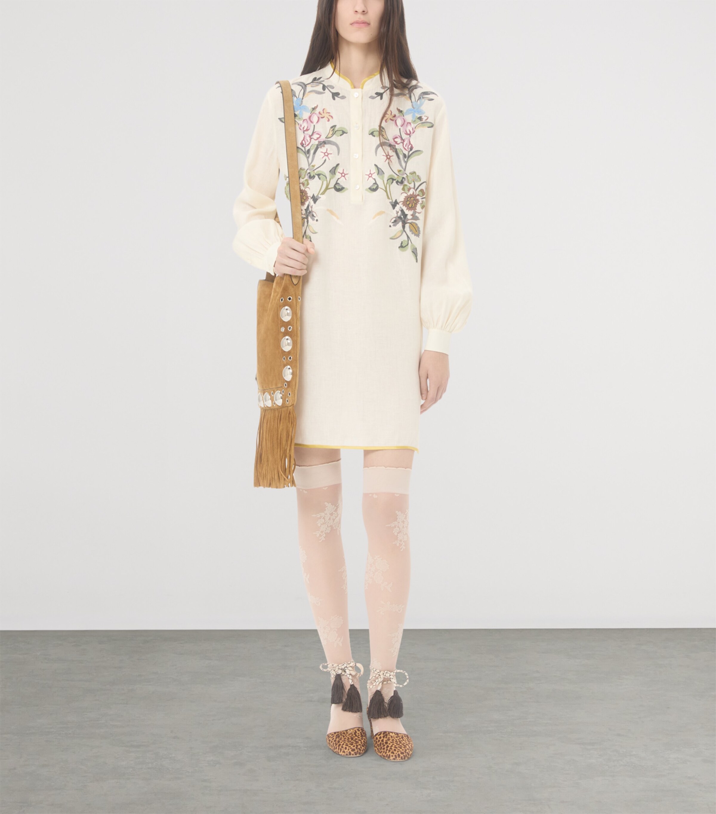 Valentino Womens Linen Embroidered Mini Dress Image 5