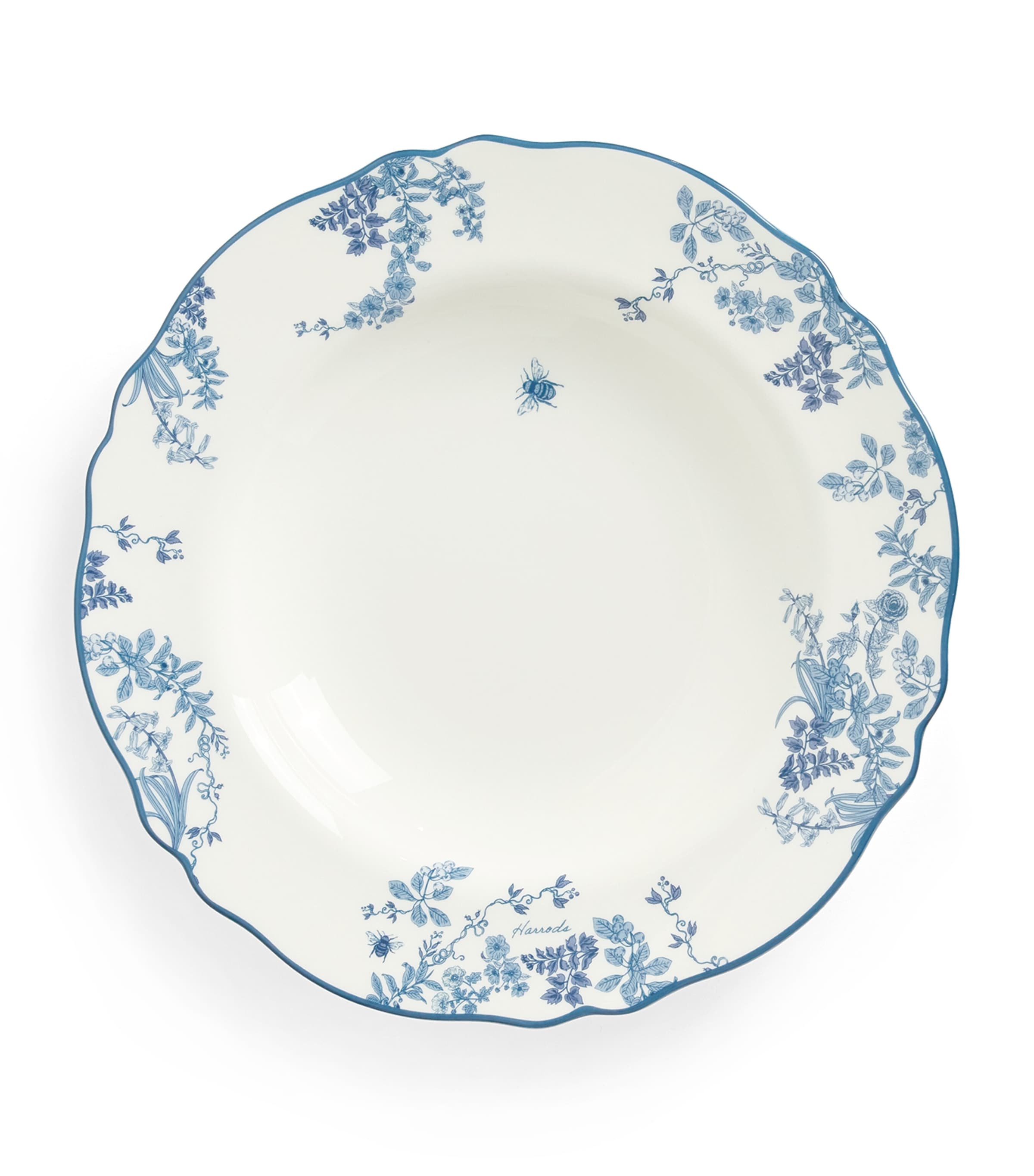 Harrods Bone China Toile Bowl In Blue