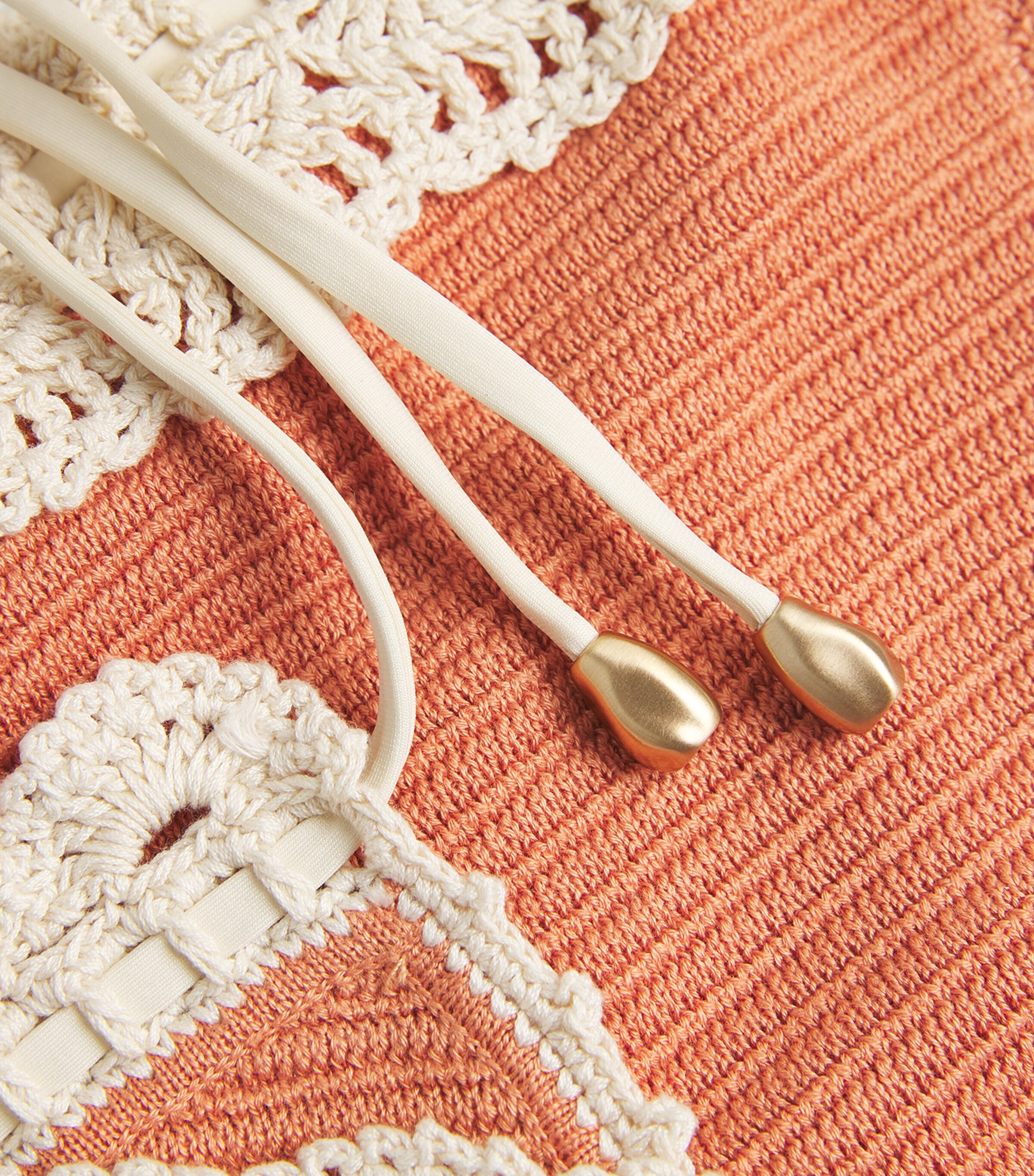 Zimmermann Womens Cotton Knitted Wylie Bikini Coral Image 4