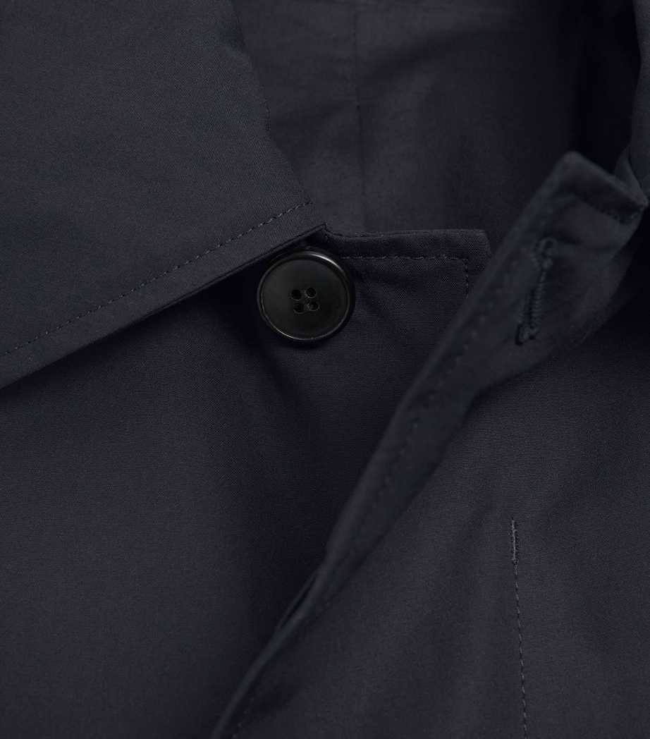 Sunspel Mens Cotton Ventile Overcoat Dark Navy Image 6