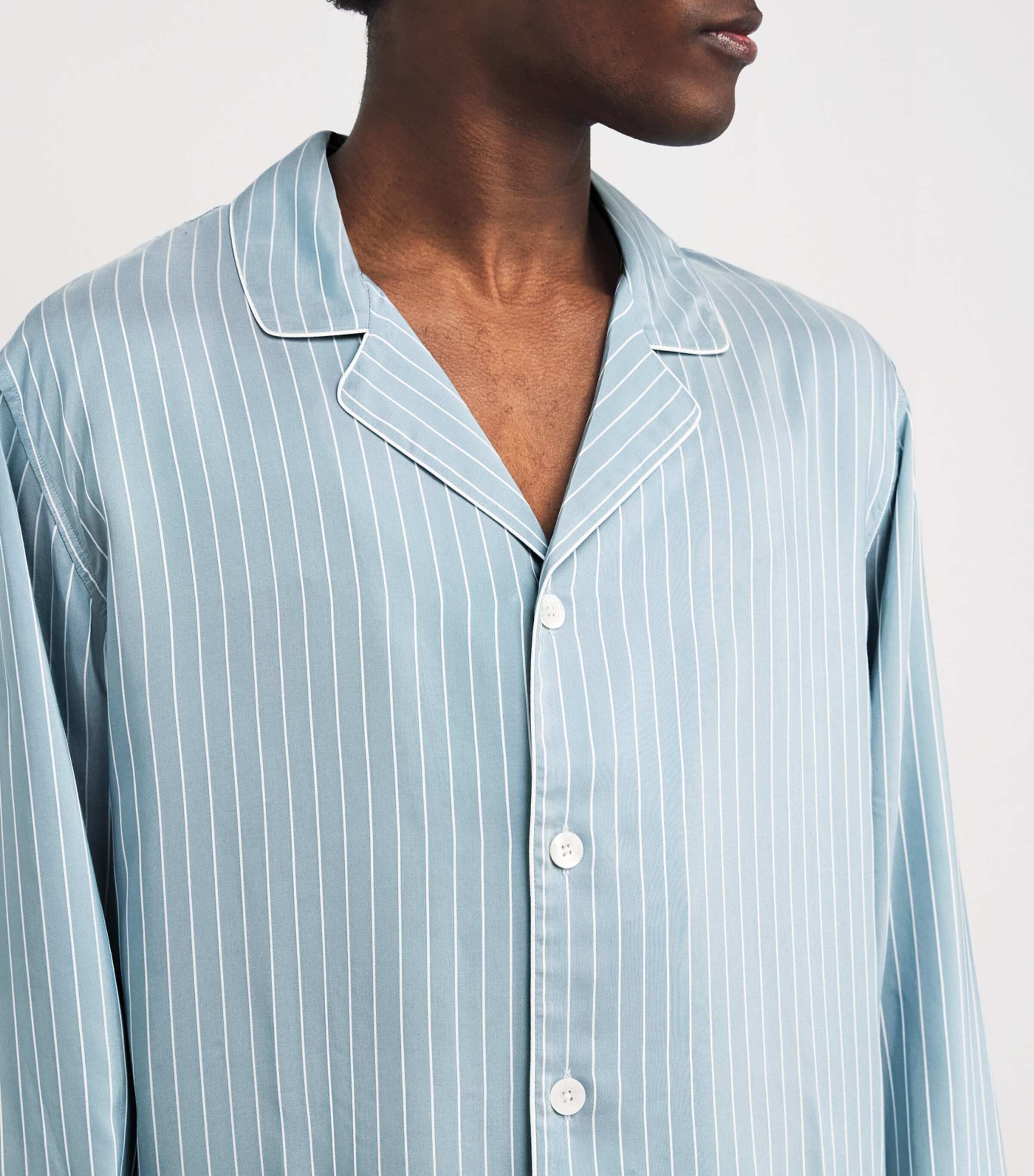 Pinstripe Pyjama Set 527 AQUA STRIPES Image 4