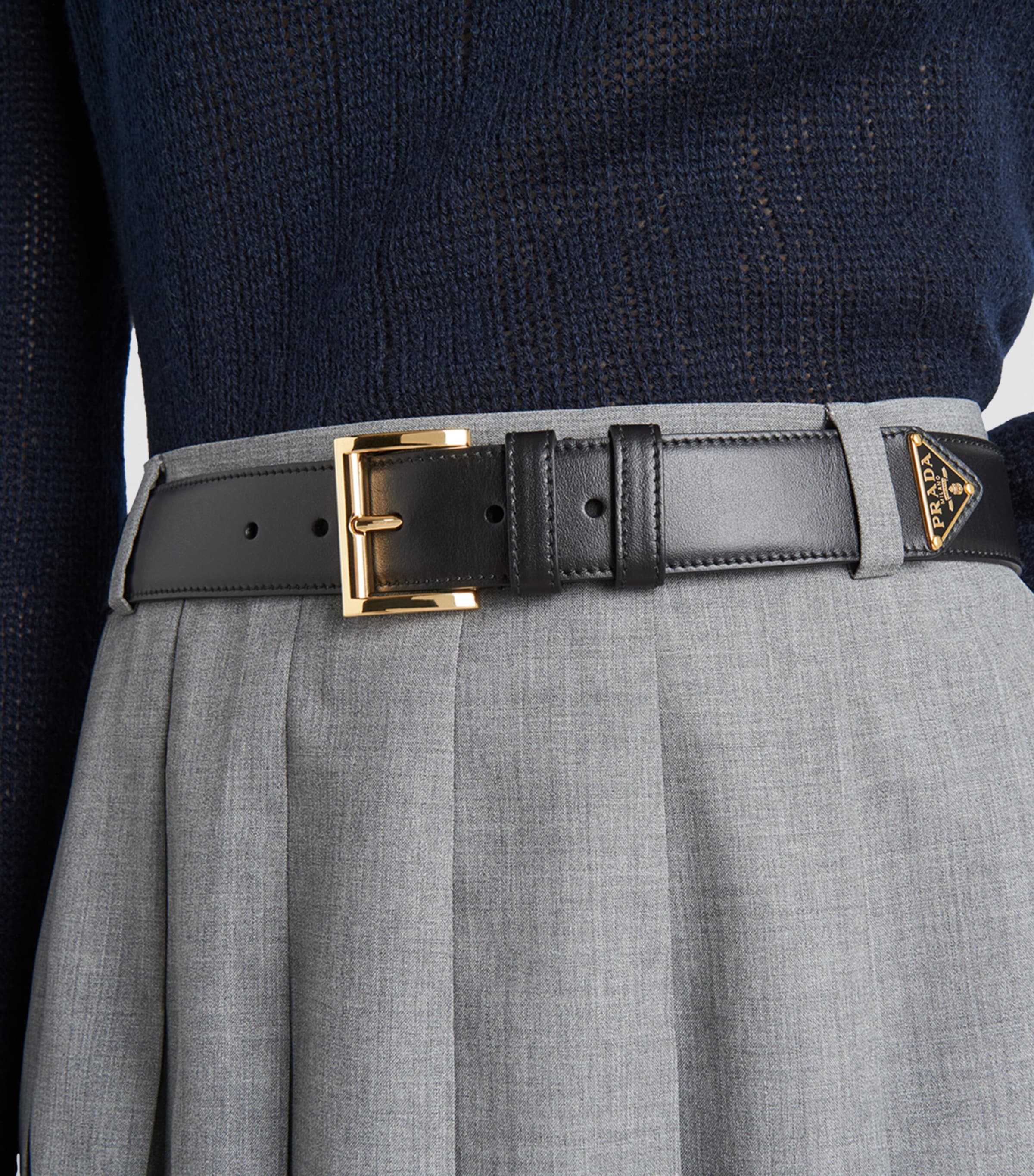 Prada logo belt hotsell