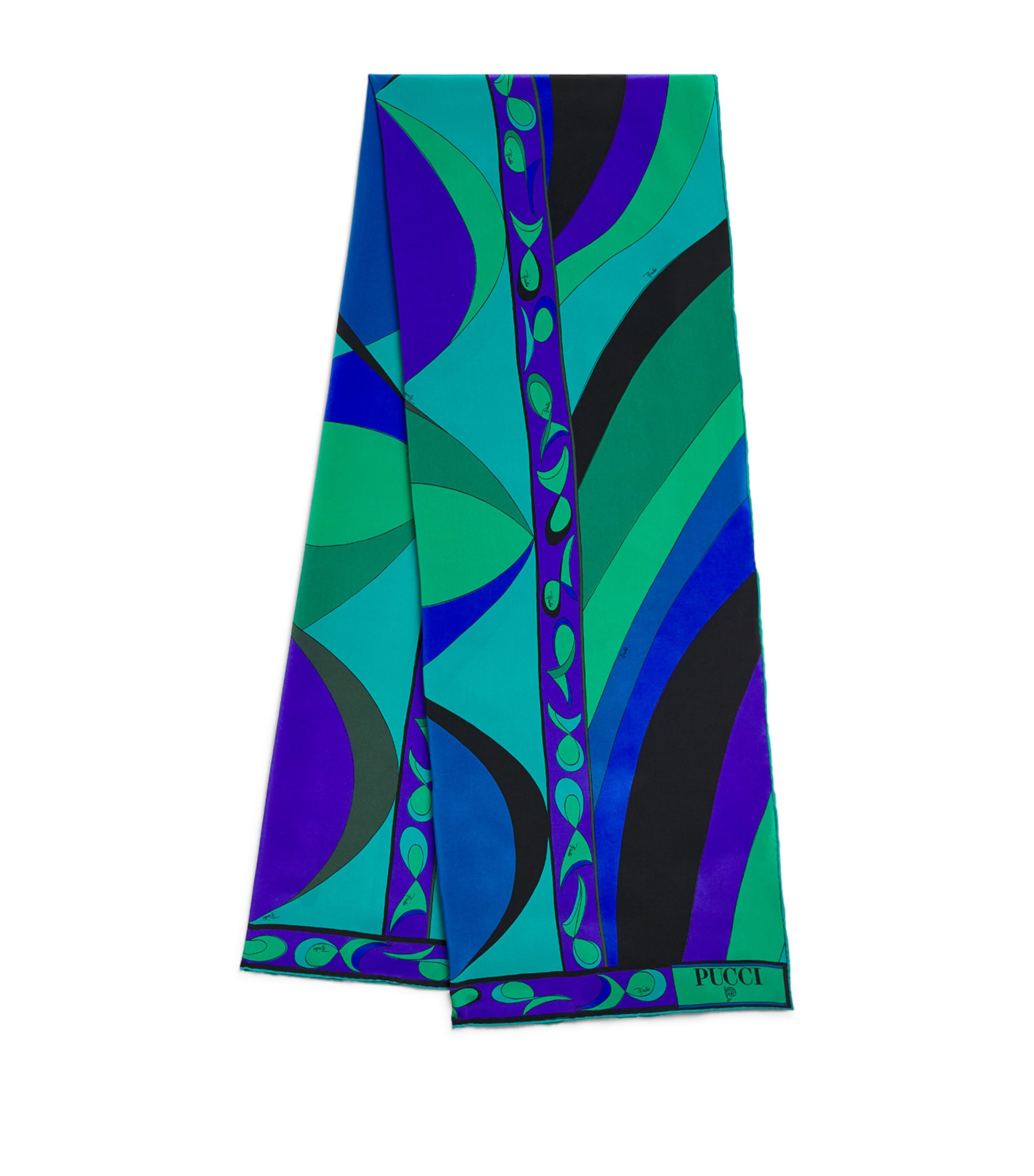 Pucci Silk Crepe De Chine Pesci Print Scarf