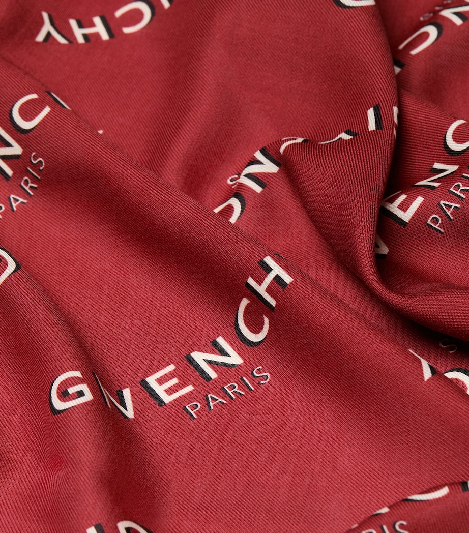 Wool-Silk Logo Shawl RED Image 2