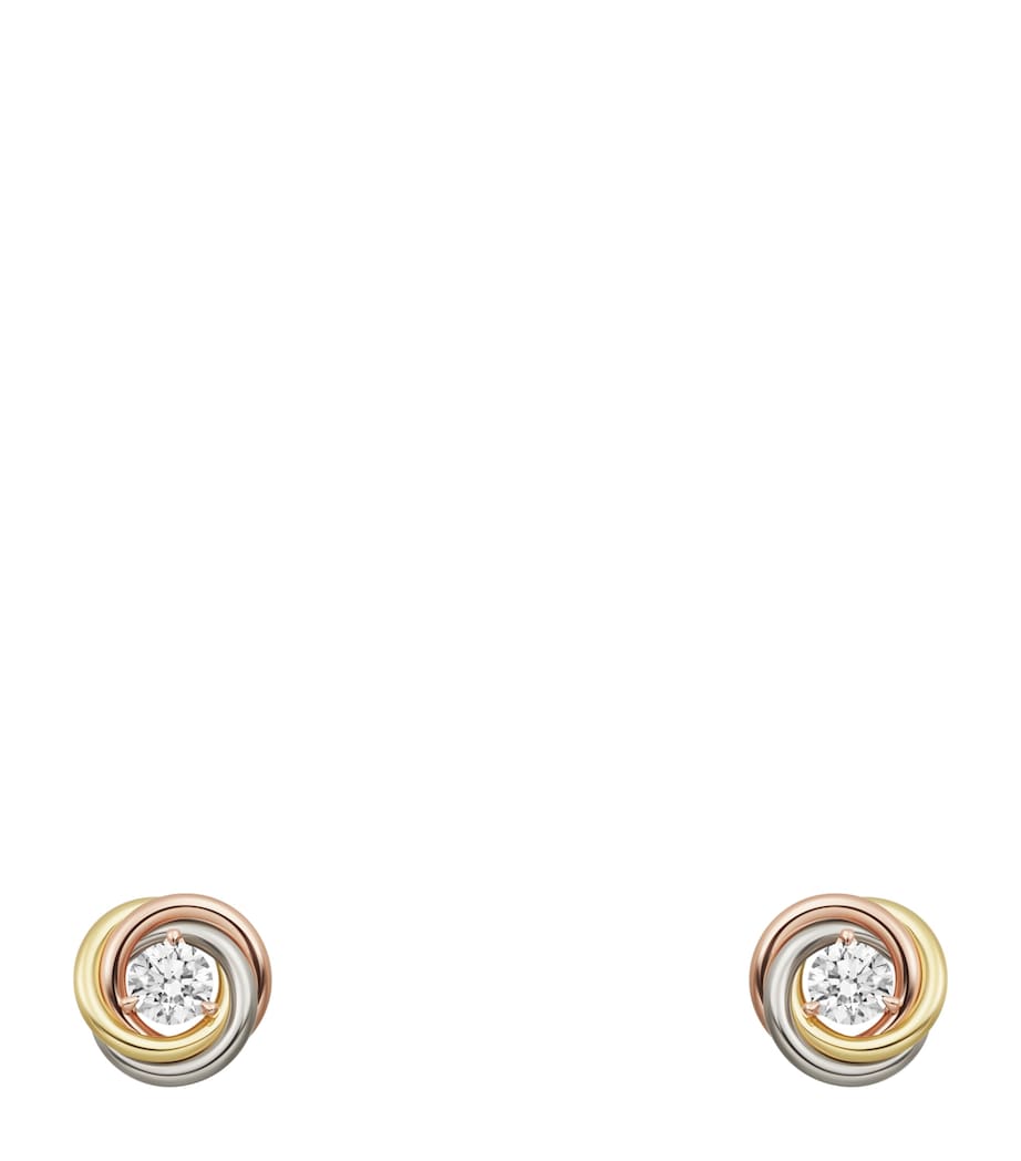 Mixed Gold and Diamond Trinity Stud Earrings MIXED GOLD Image 1
