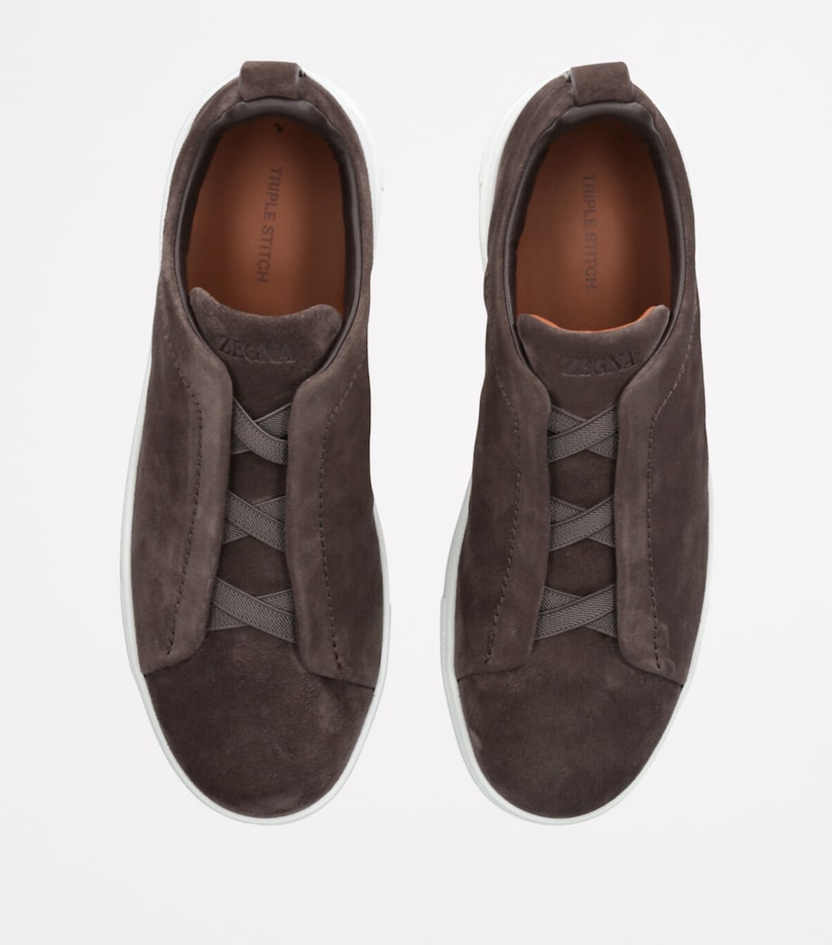 Suede Triple Stitch Sneakers TAUPE Image 4
