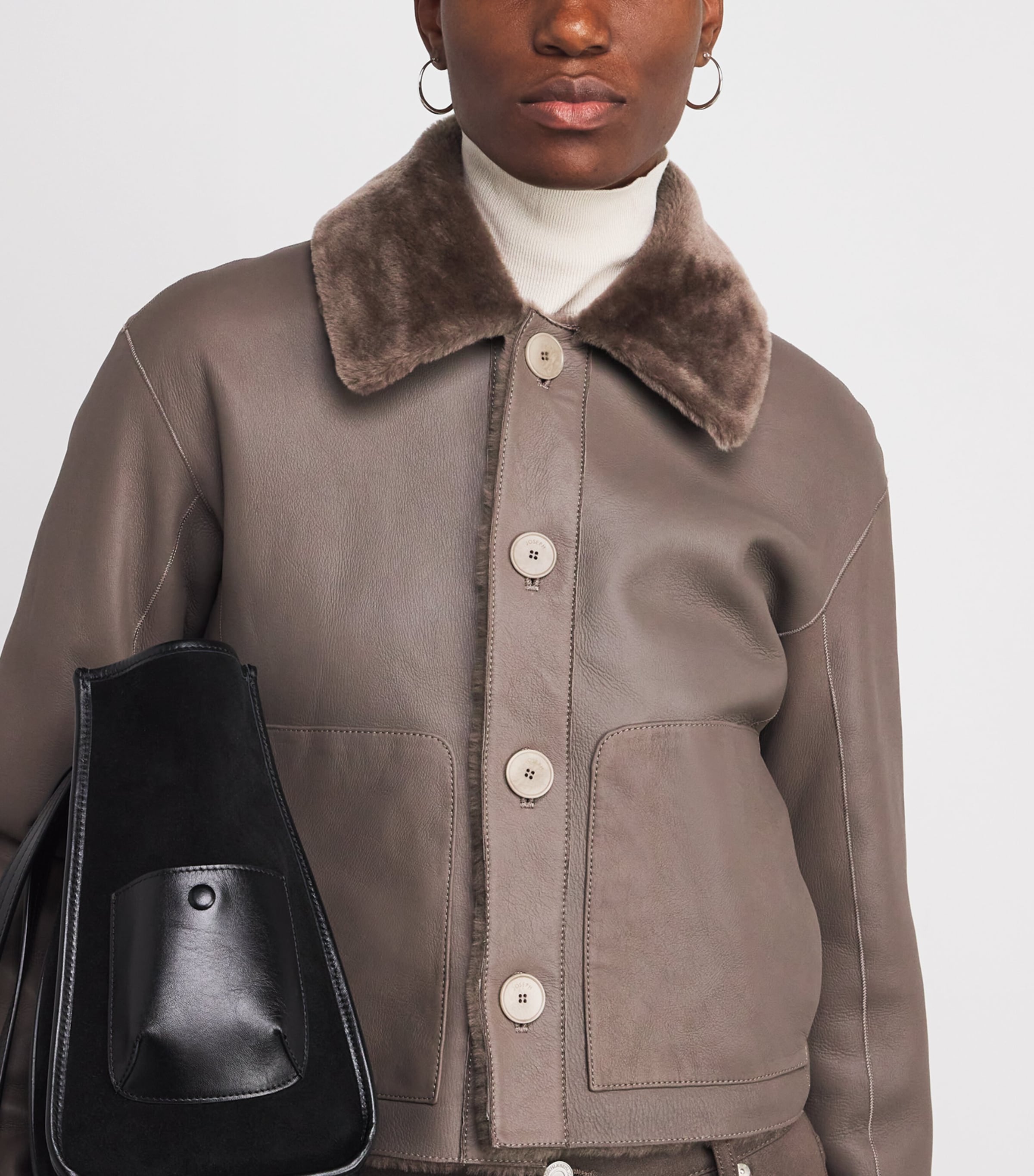 Shearling Reversible Alloway Jacket MUSHROOM Image 7