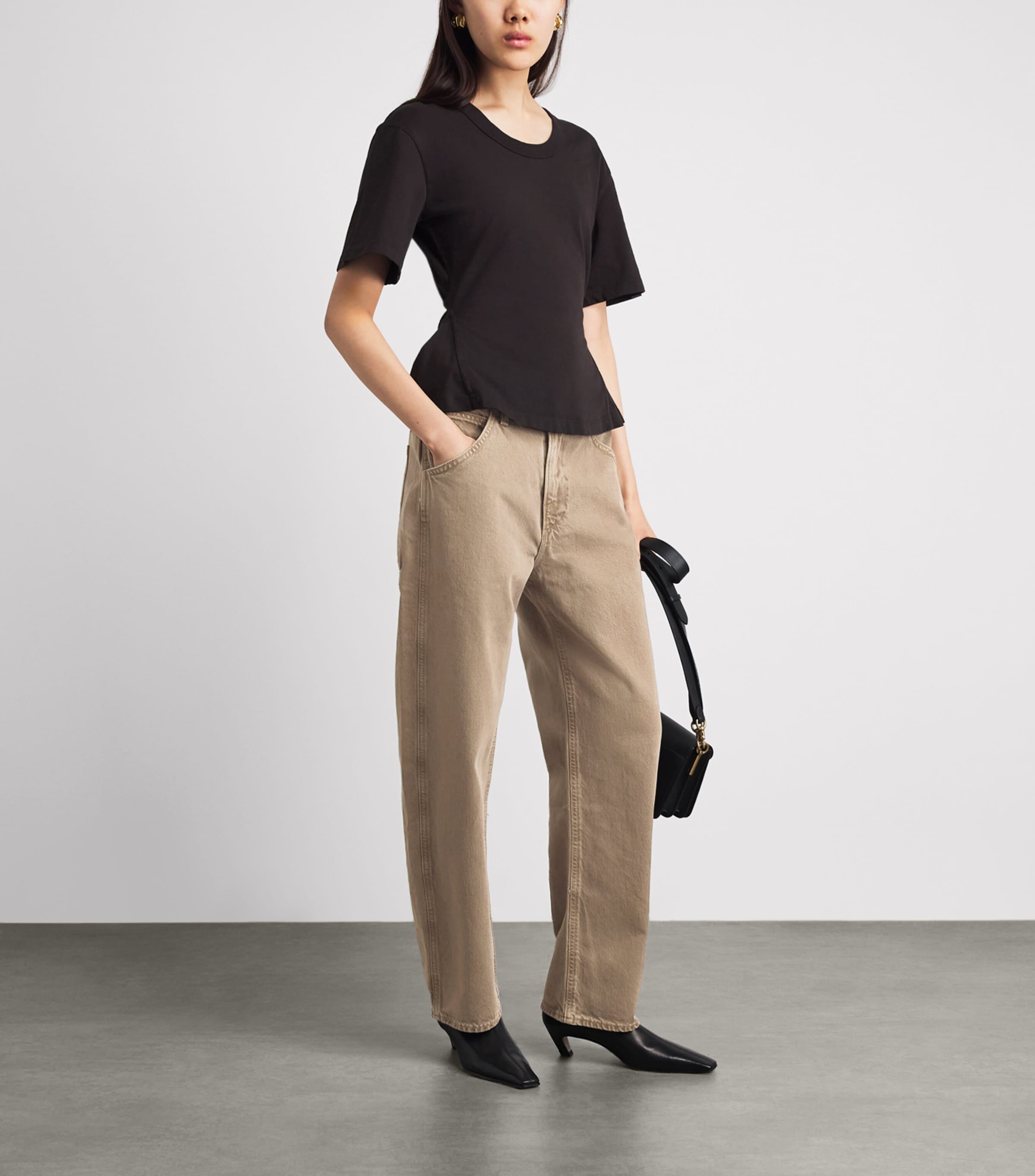 Citizens of Humanity Womens Miro Deck Relaxed Jeans Cocoa (grey Brown) Image 2