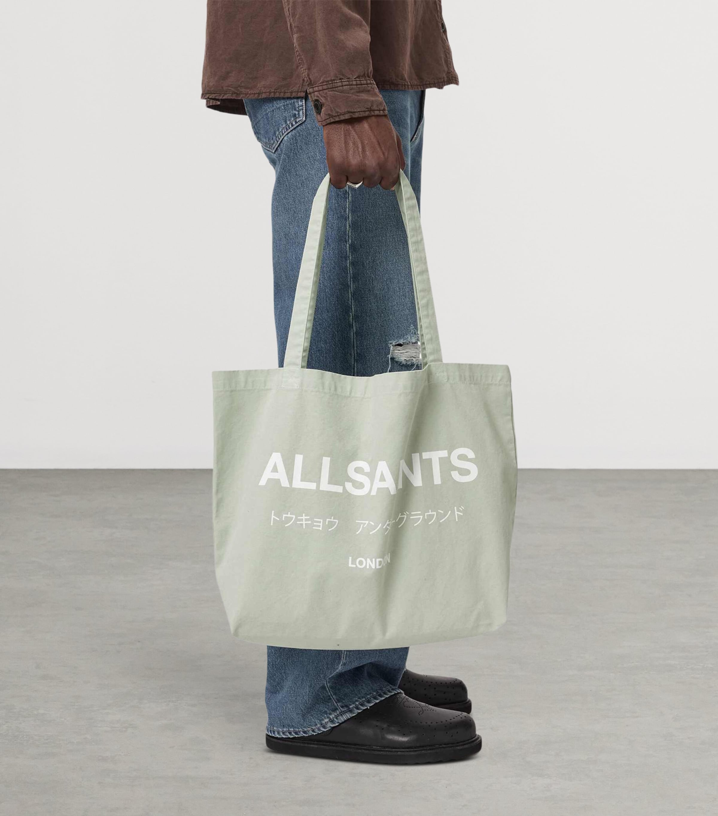 AllSaints Underground Tote Bag Powdered Green Image 2