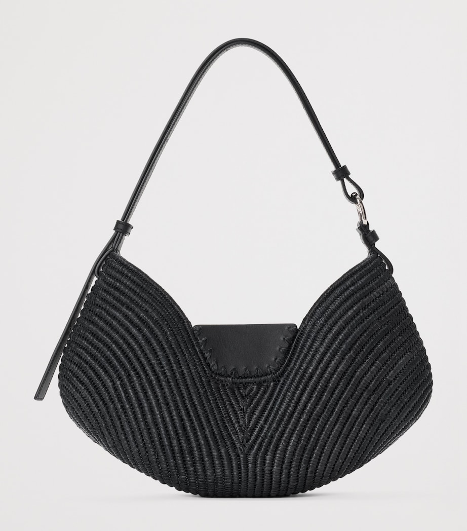 LOEWE x Paula's Ibiza Medium Raffia Swing Shoulder Bag Black Image 4