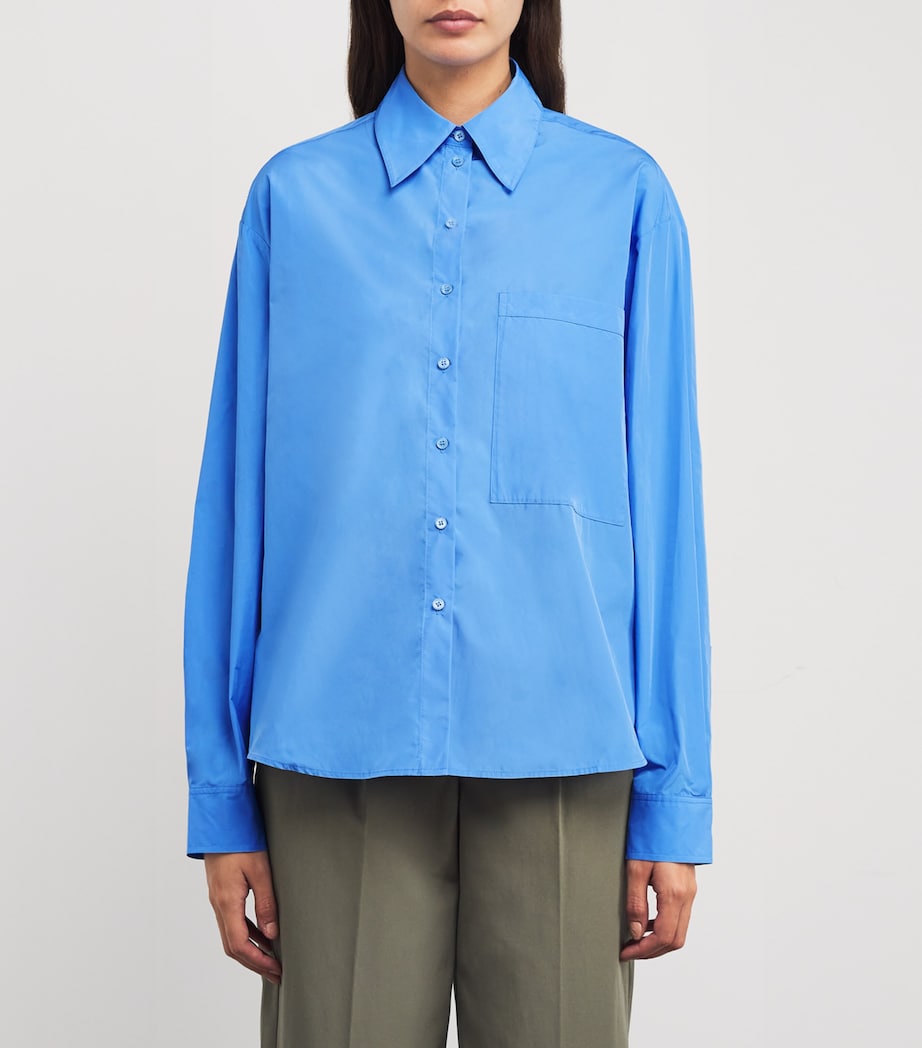 Cotton Oversized Shirt LIGHT BLUE Image 3