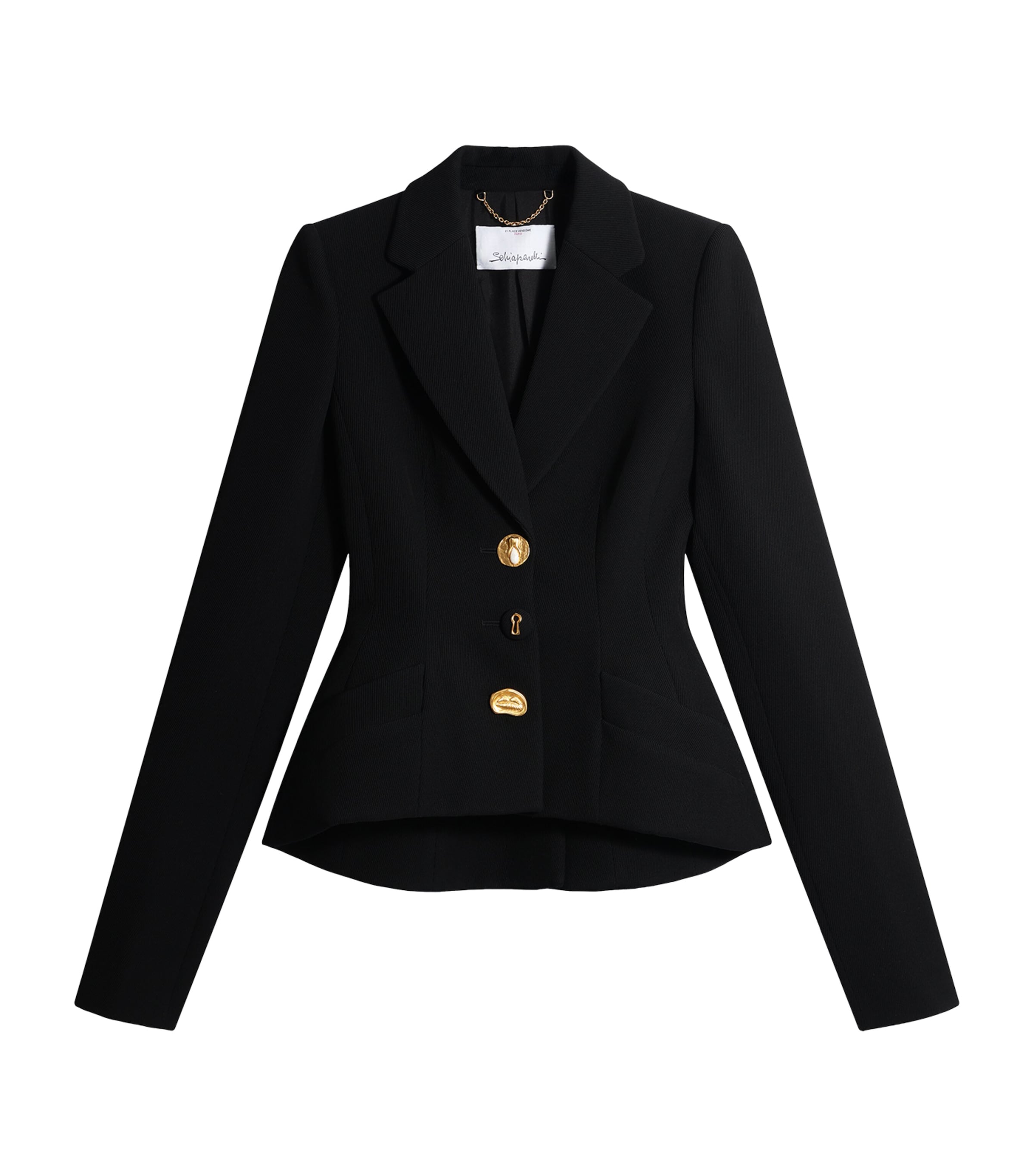 Schiaparelli Womens Virgin Wool Basque Jacket Black Image 1